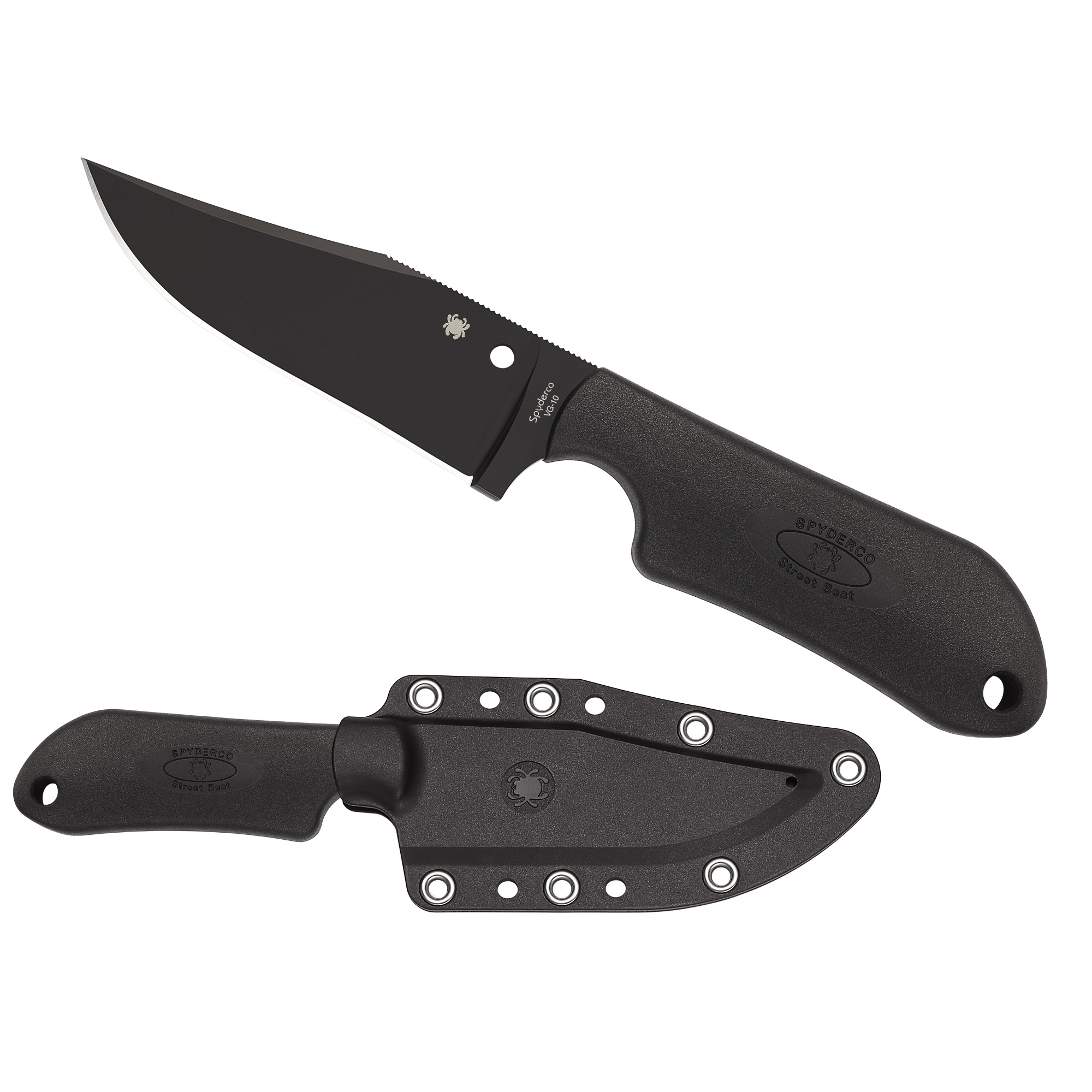 Spyderco Street Beat Lightweight VG-10 Fixed Blade Knife 3.5″ – Black