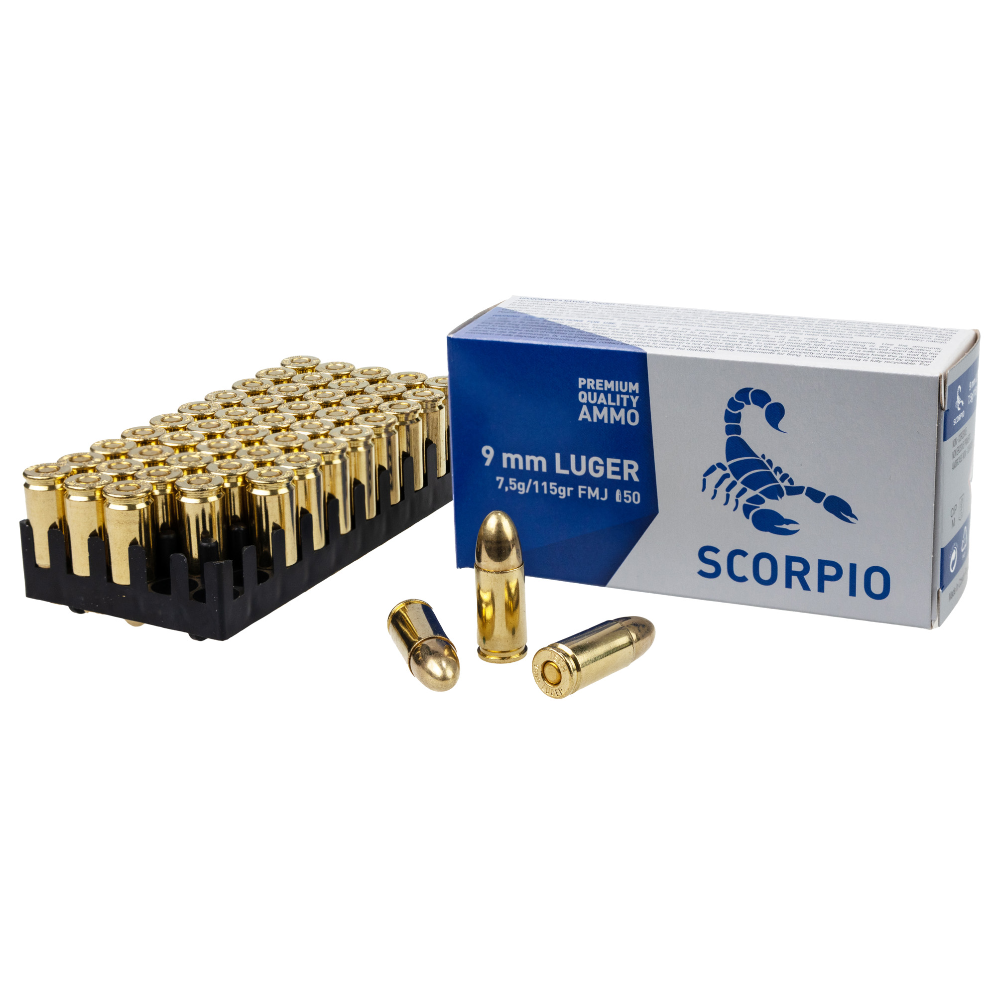 STV Technology Scorpio 9mm 115gr Full Metal Jacket – 50rd