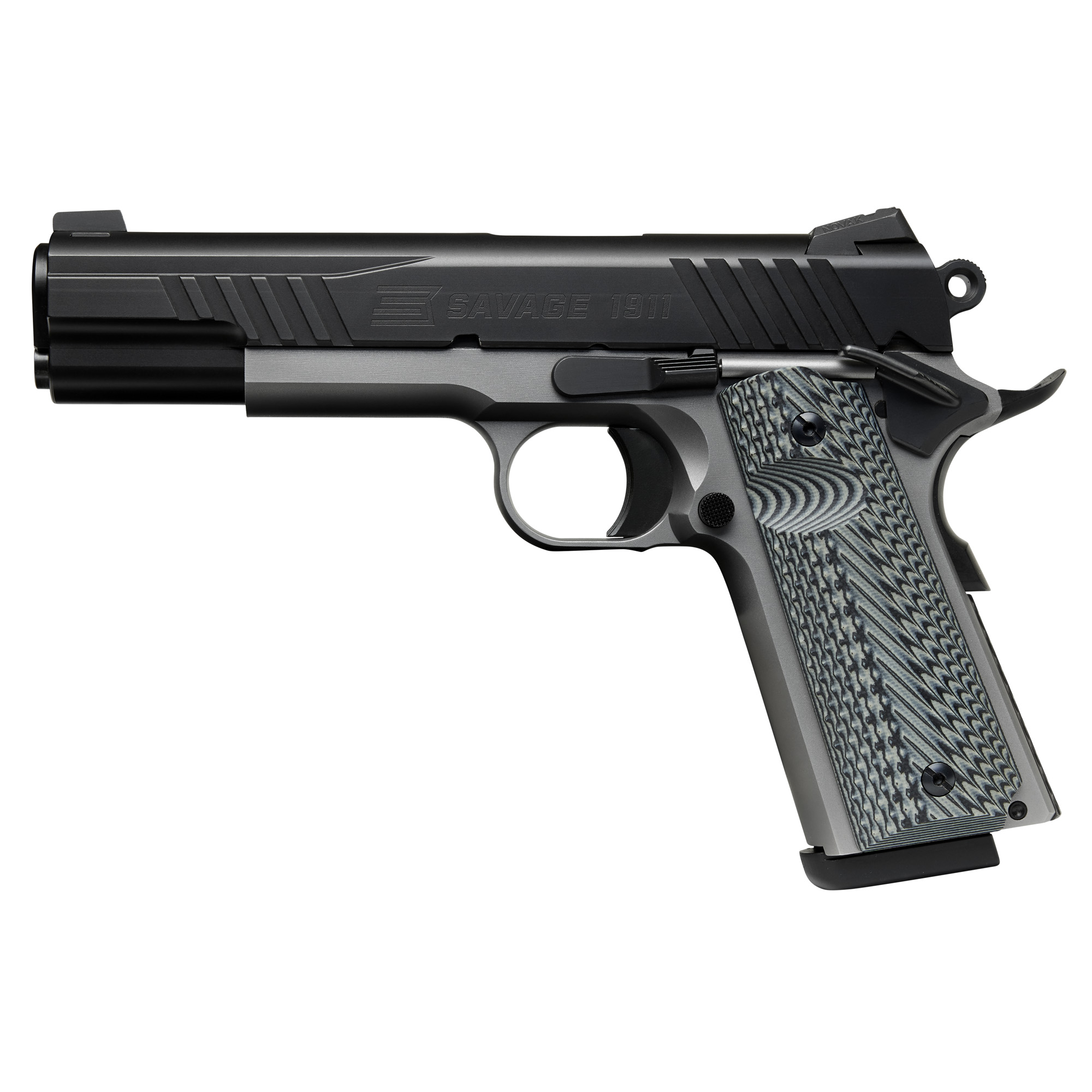 Savage 1911 5″ 9mm 10rd Night Sights – Black, Silver