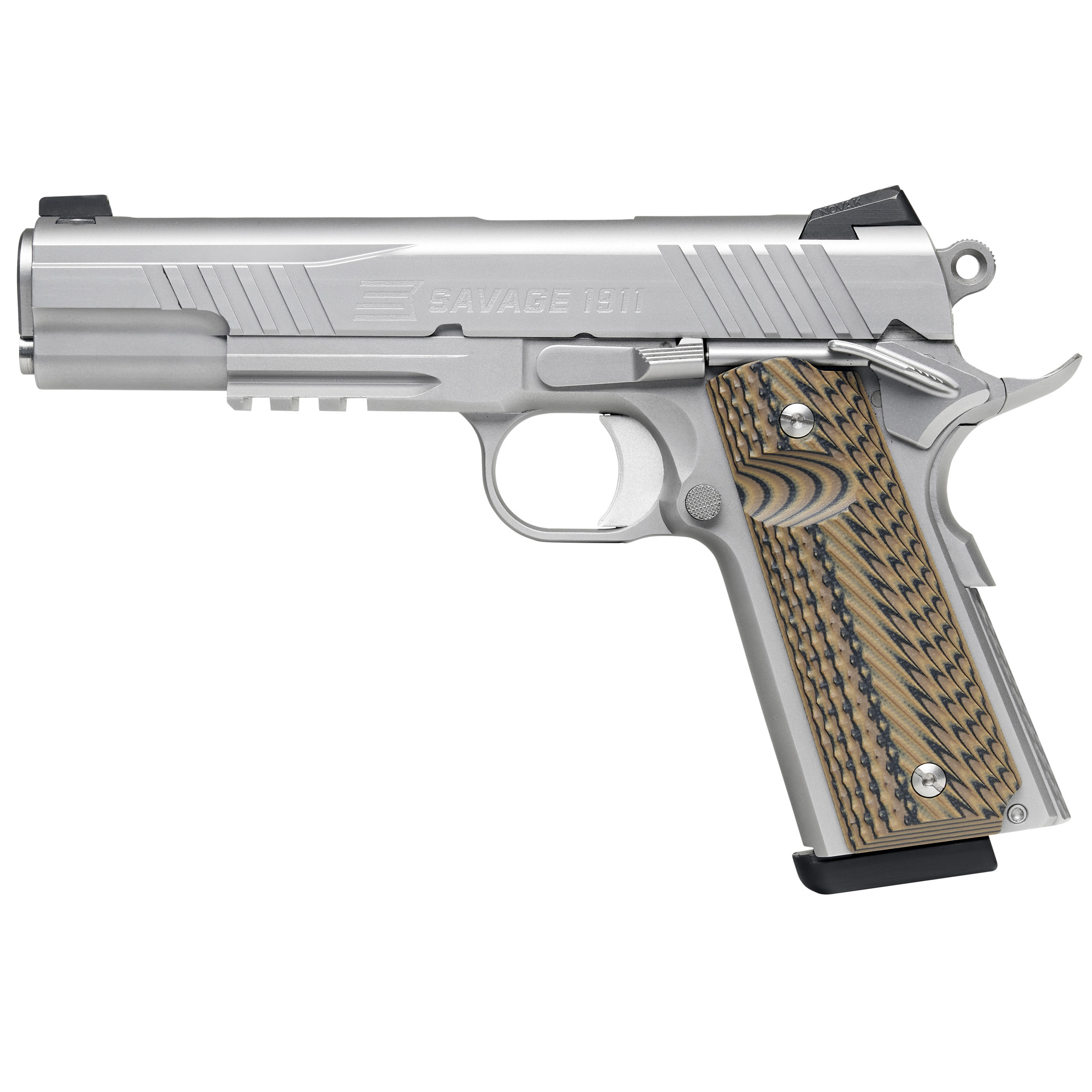 Savage 1911 5″ 9mm 10rd Night Sights – Silver