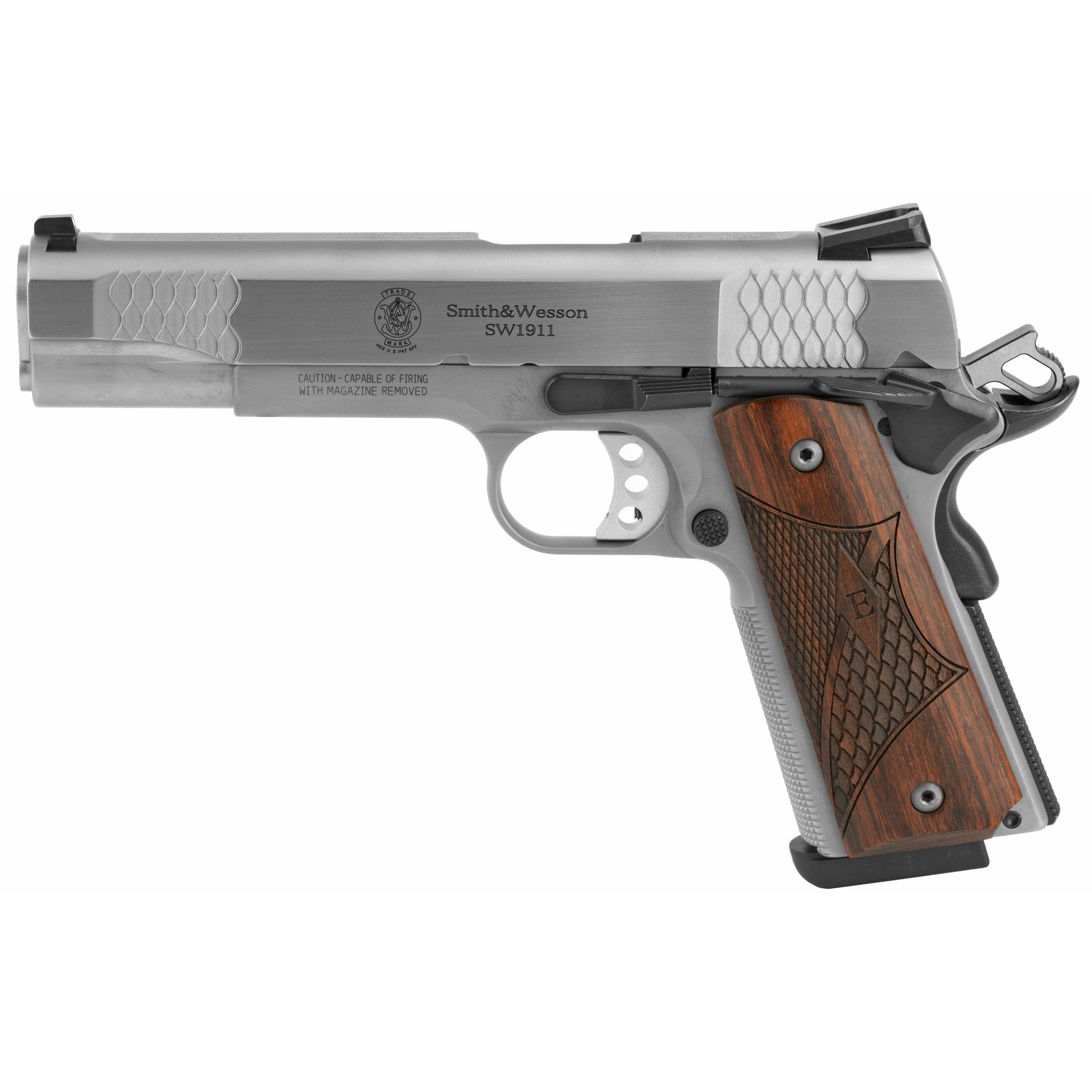 Smith & Wesson SW1911 “E” Series 5″ 45 ACP 8rd 3 Dot – Silver