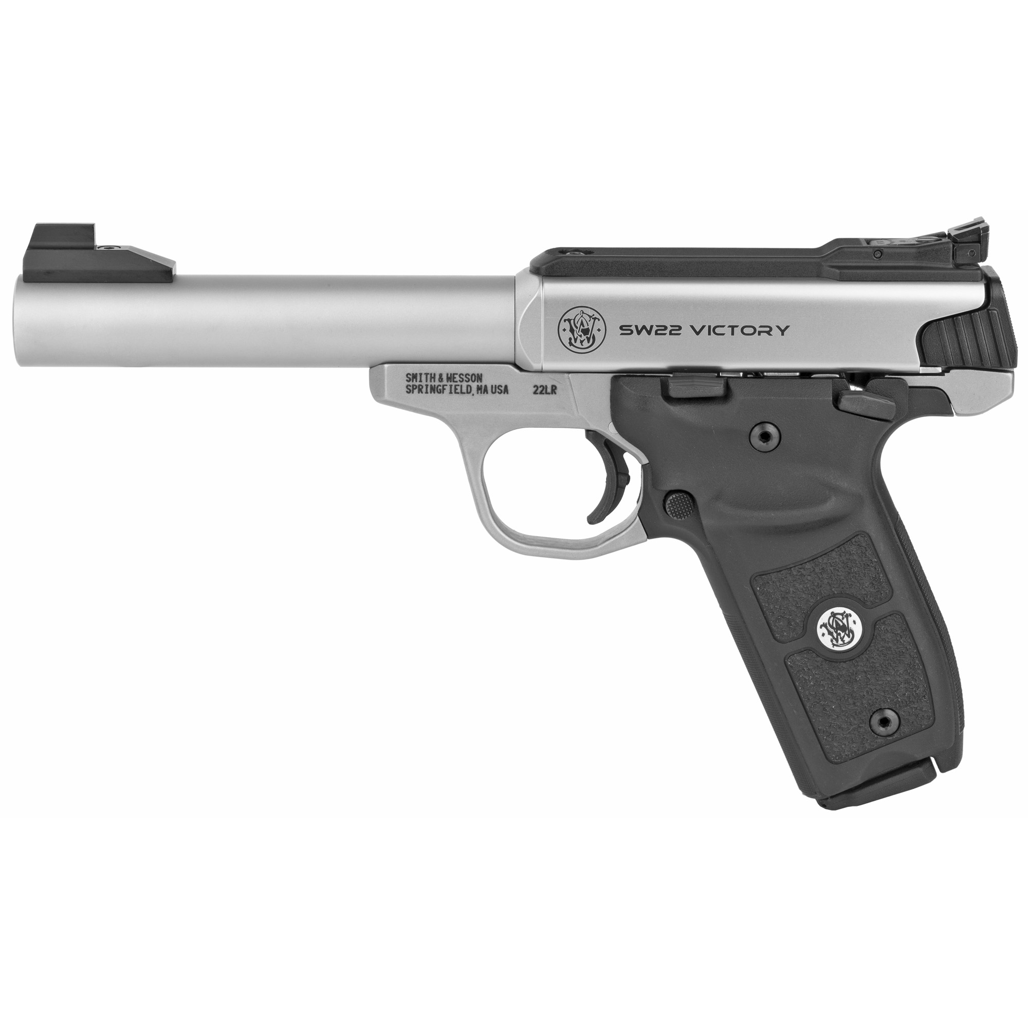 Smith & Wesson Victory Target Single Action 5.5″ 22 LR 10rd Adjustable Sights – Silver