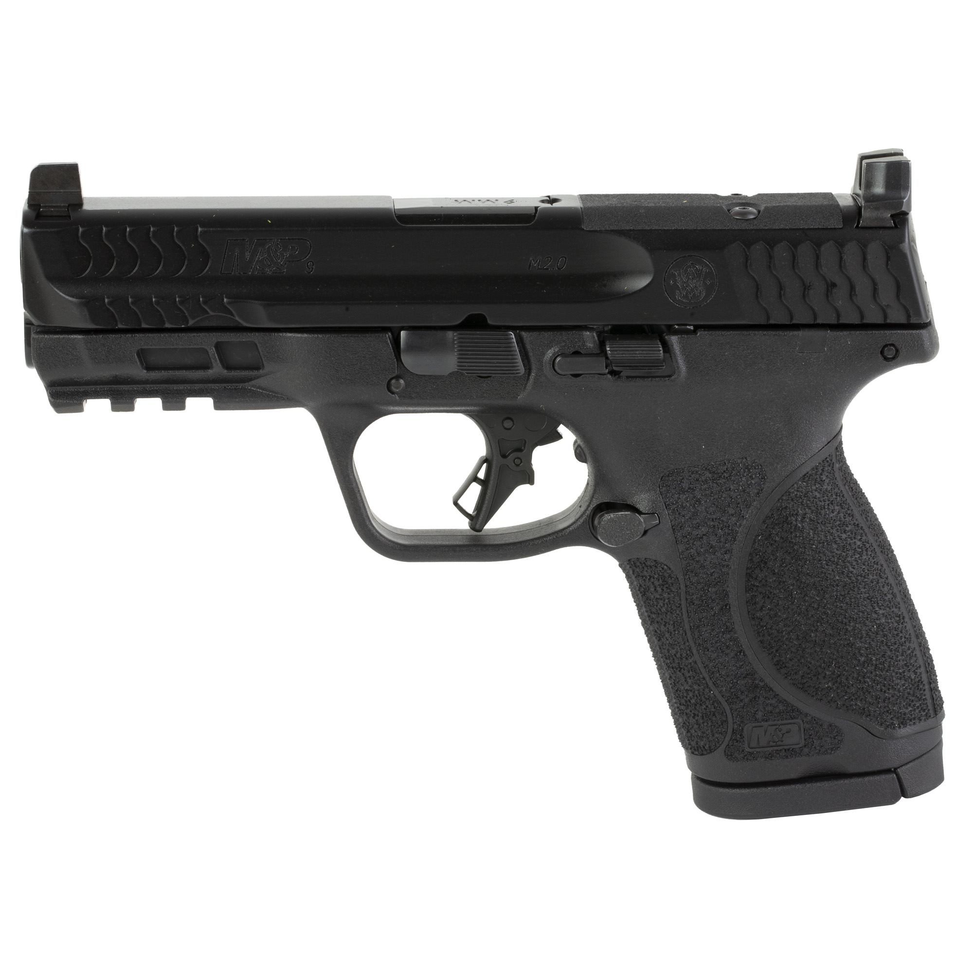 Smith & Wesson M&P M2.0 Striker Fired 4″ 9mm 15rd Optic Height Sights – Black