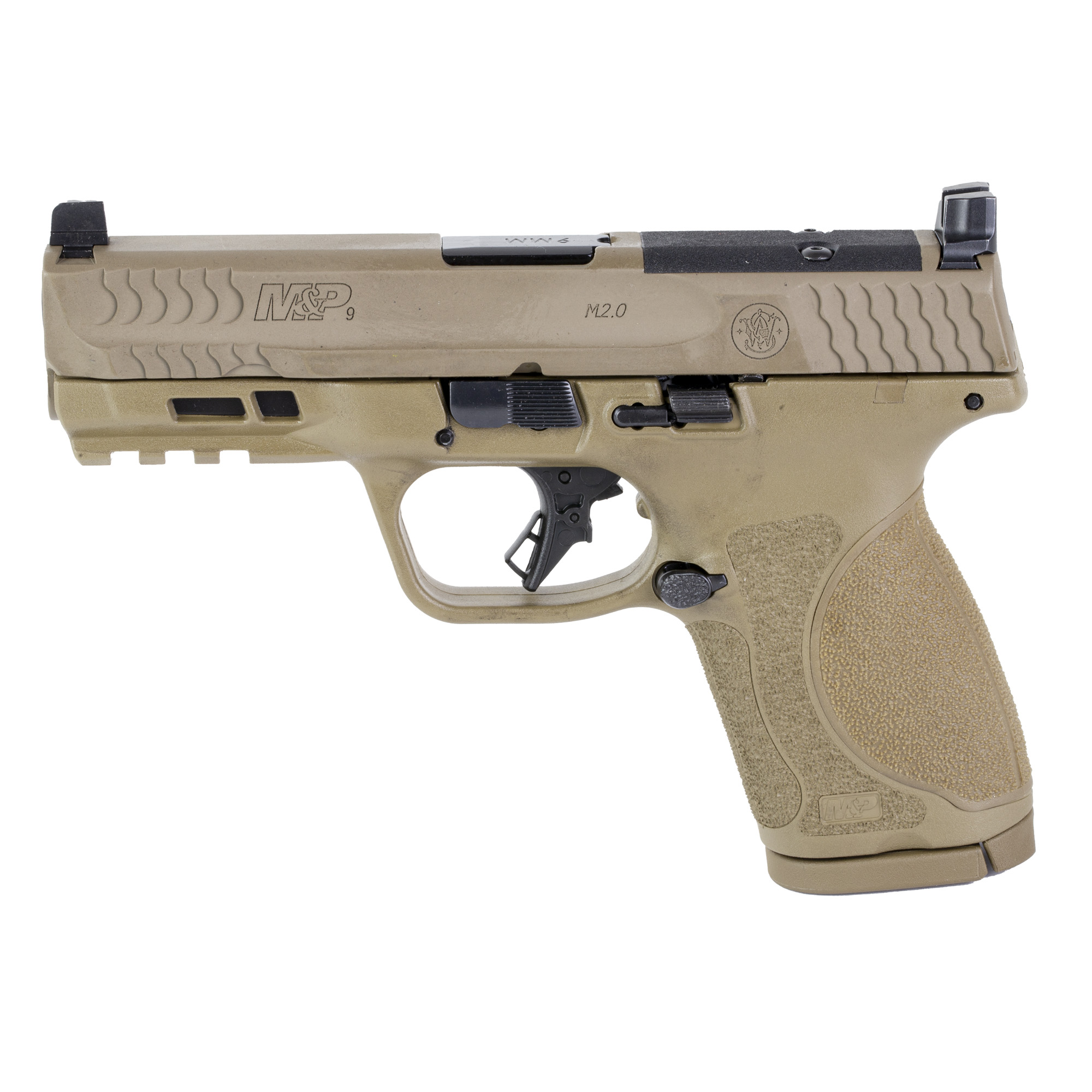 Smith & Wesson M&P M2.0 Striker Fired 4″ 9mm 15rd Optic Height Sights – Flat Dark Earth