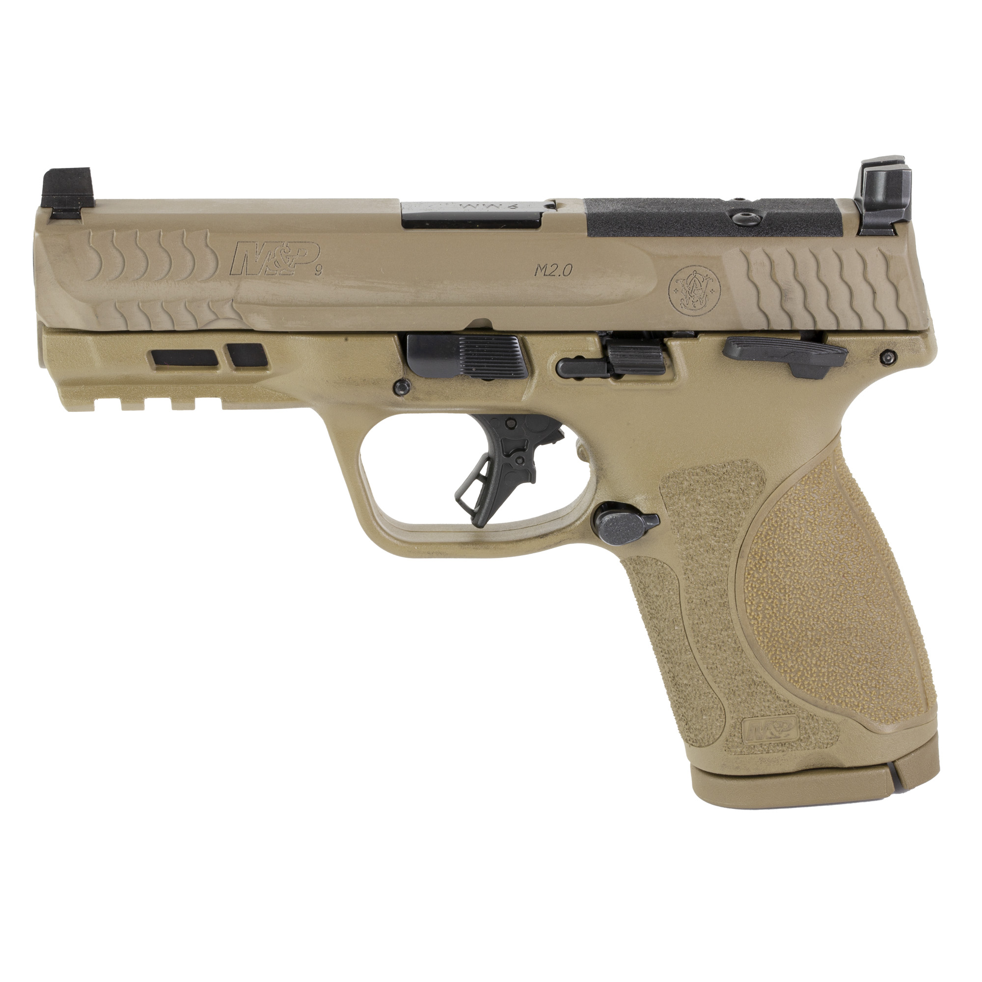 Smith & Wesson M&P M2.0 Striker Fired 4″ 9mm 15rd Optic Height Sights – Flat Dark Earth