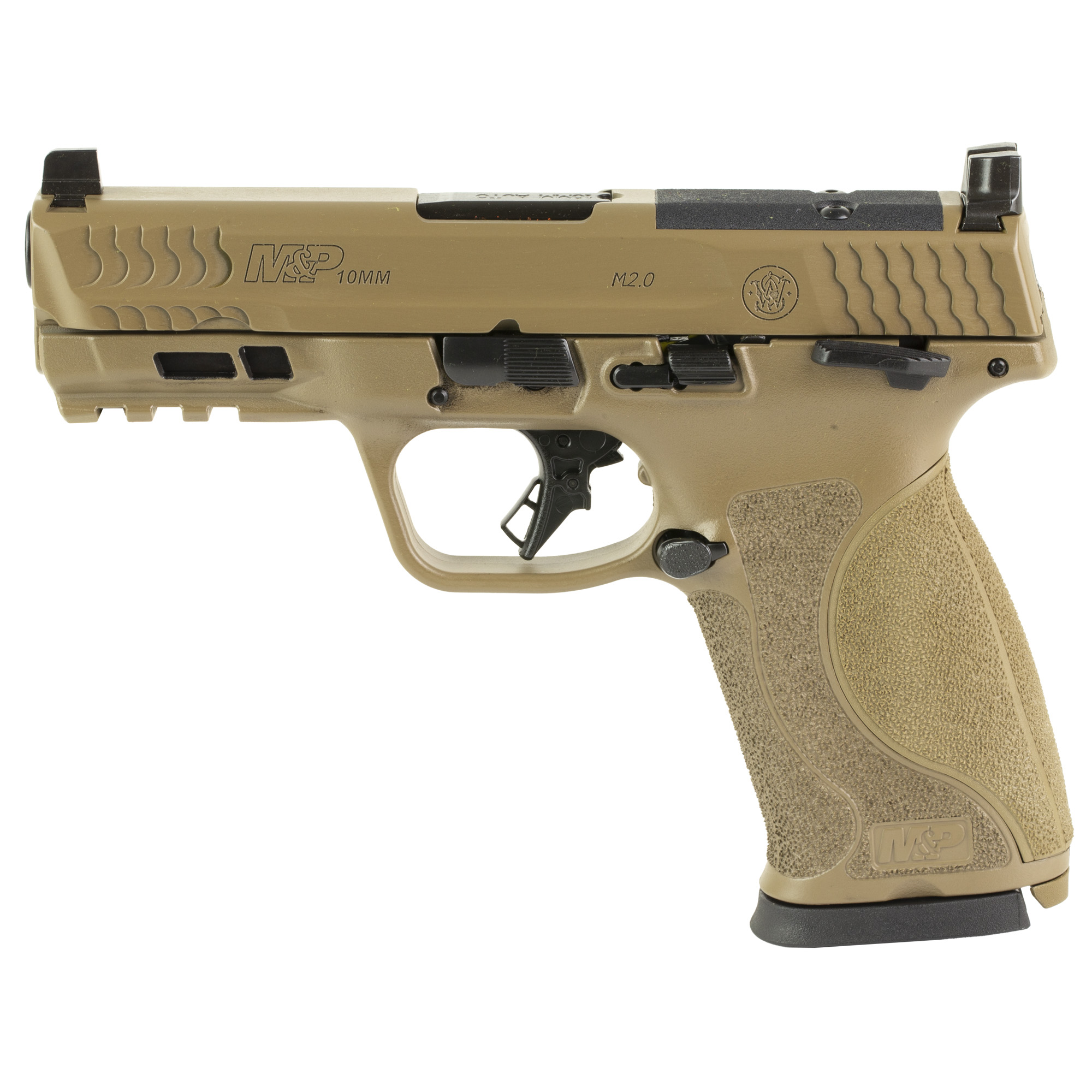 Smith & Wesson M&P M2.0 Striker Fired 4″ 10mm 15rd Optic Height Sights – Flat Dark Earth