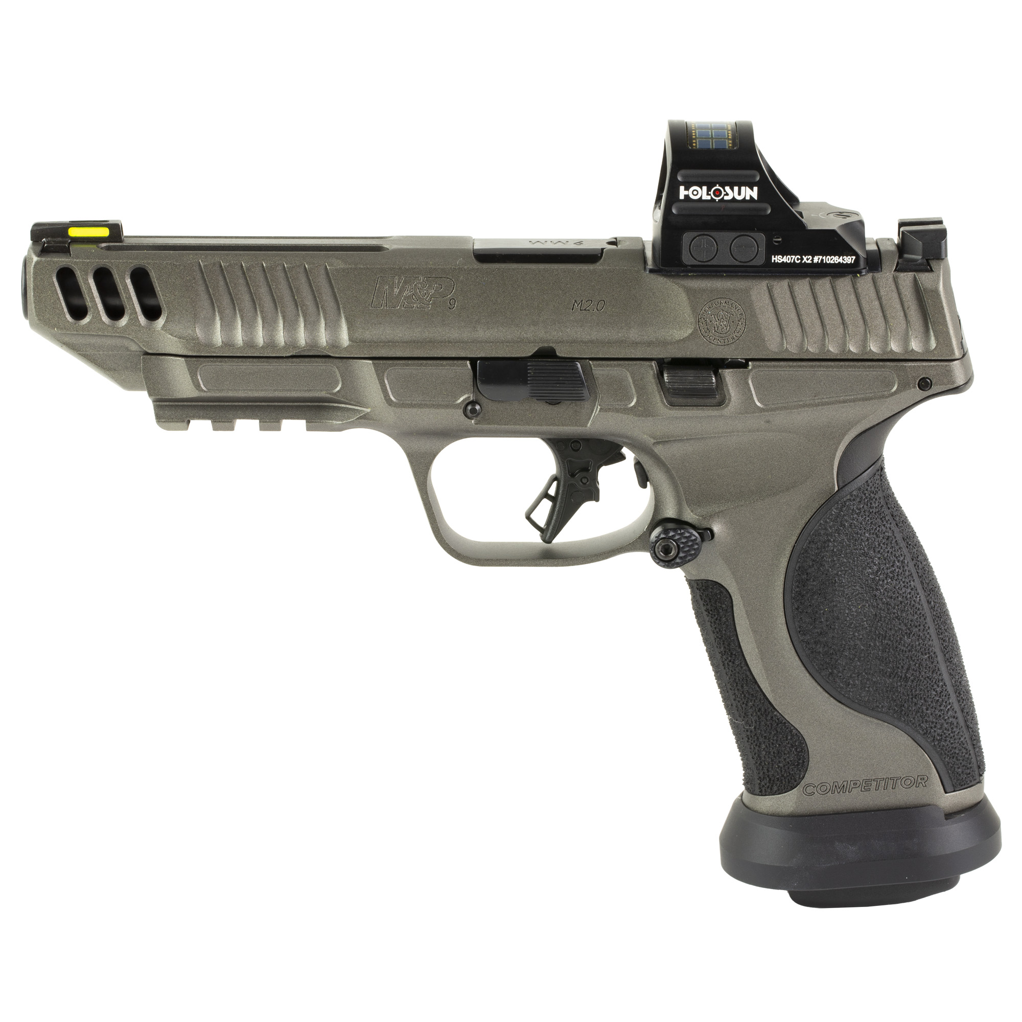 Smith & Wesson M&P9 M2.0 Competitor Performance Center Striker Fired 5″ 9mm 17rd Fiber Optic Front Sight – Tungsten