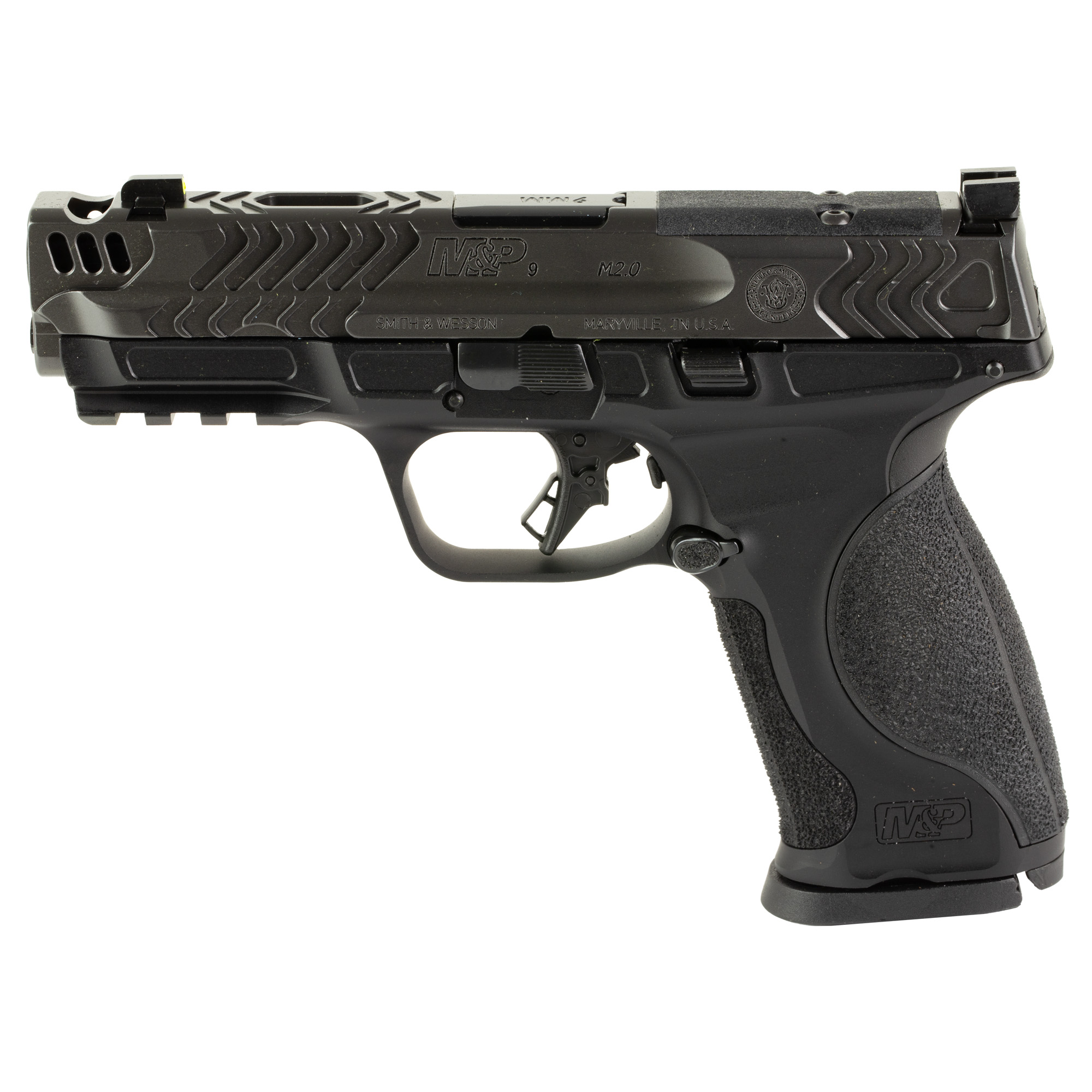 Smith & Wesson M&P M2.0 Metal Striker Fired 4.22″ 9mm 17rd Night Sight Front Only – Gray, Black