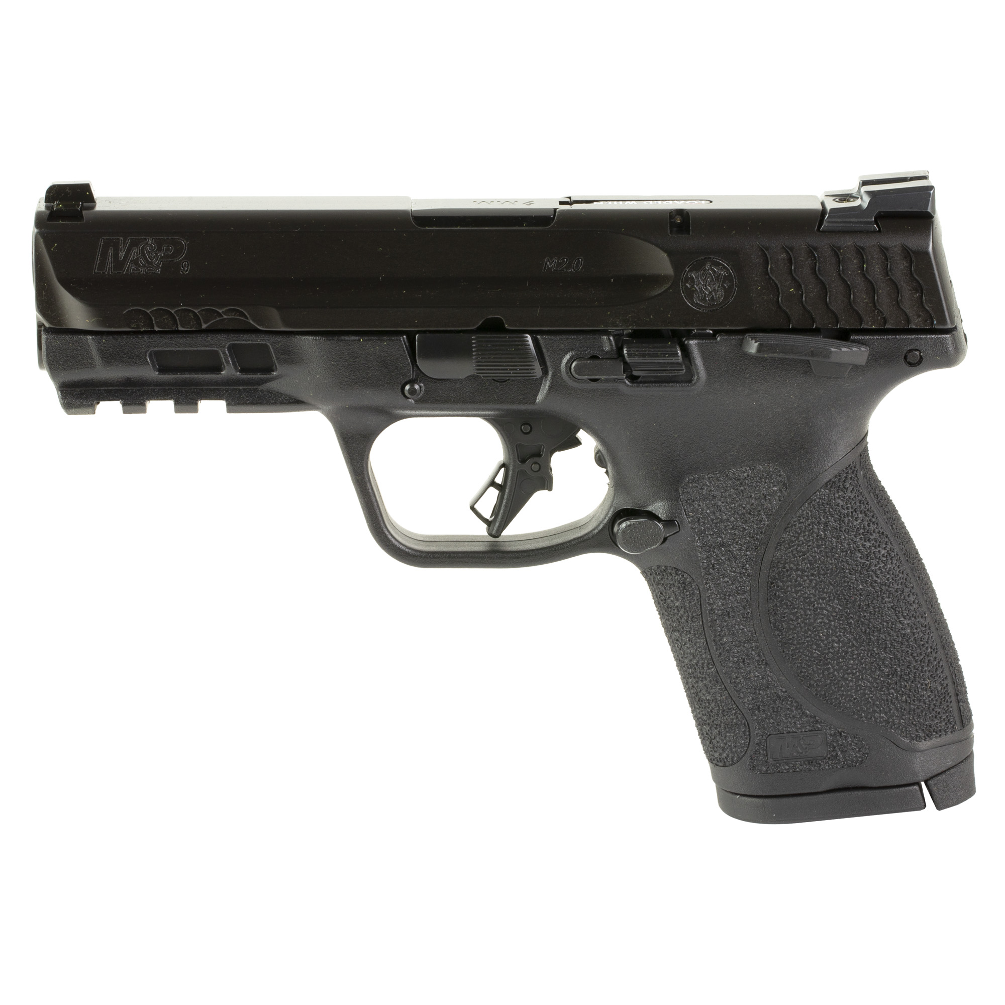 Smith & Wesson M&P M2.0 Striker Fired 4″ 9mm 10rd White Dot Sights – Black