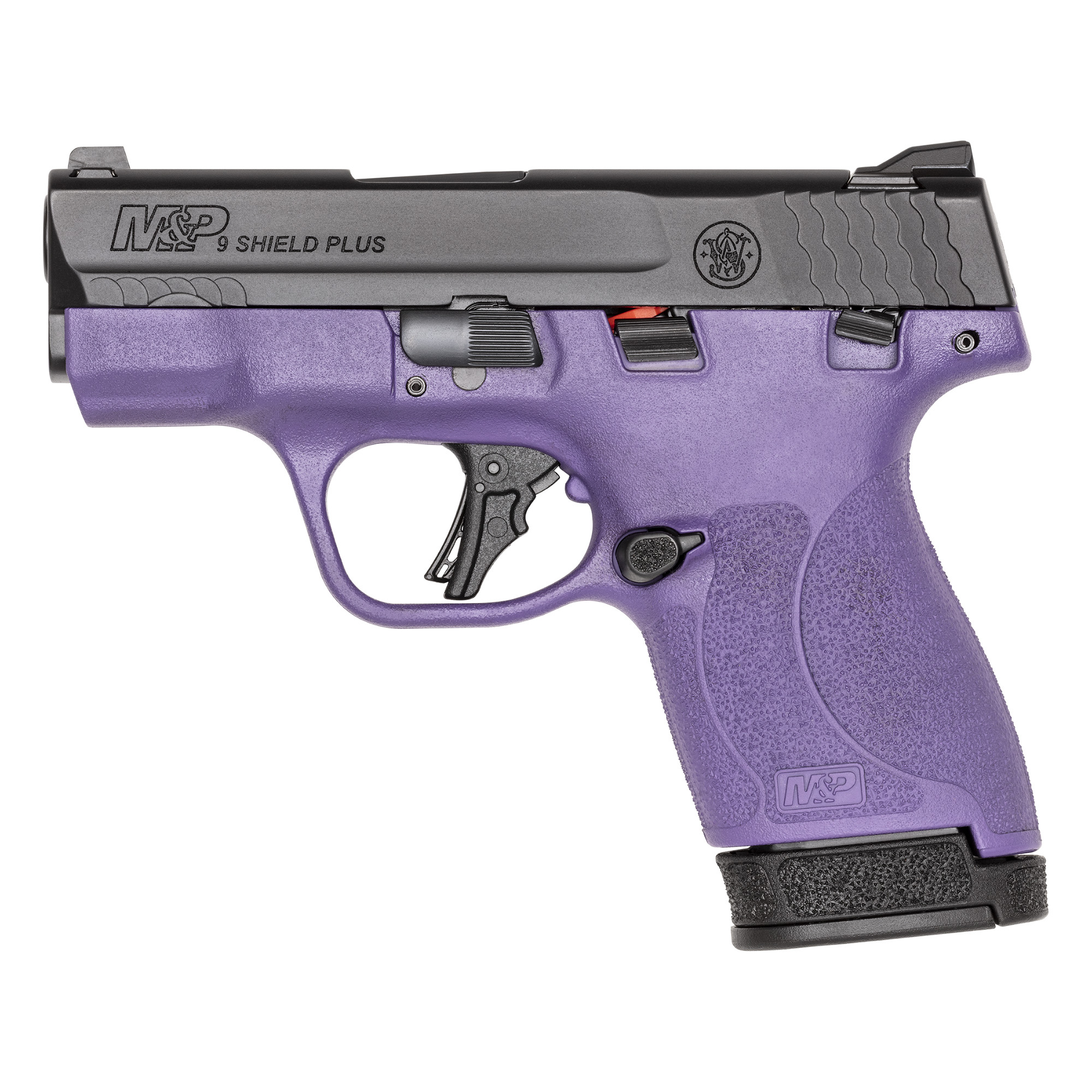 Smith & Wesson Shield Plus M&P9 Striker Fired 3.1″ 9mm 13rd White Dot Sights – Black, Purple