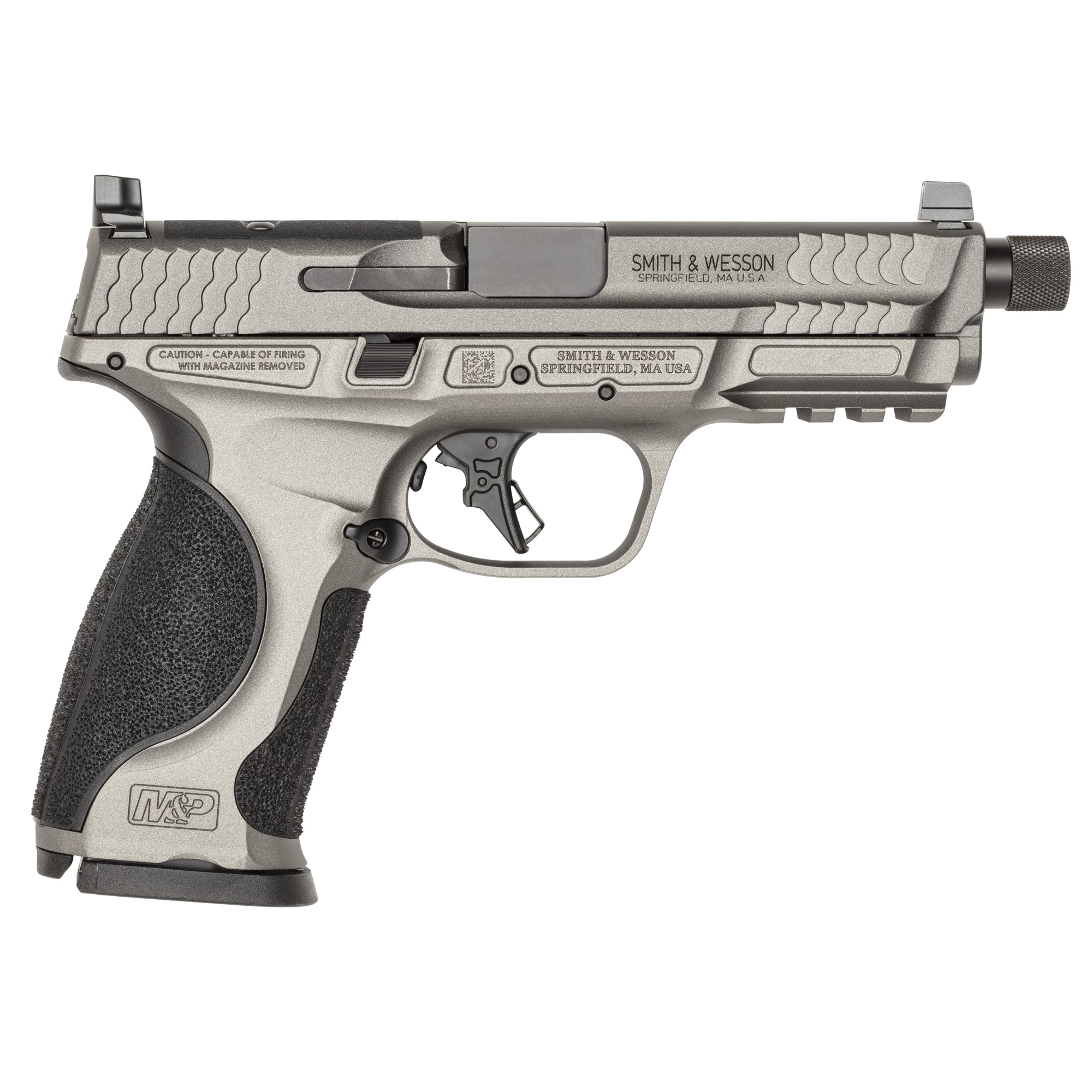 Smith & Wesson M&P M2.0 Metal Striker Fired 4.625″ 9mm 17rd Optic Height Sights – Tungsten