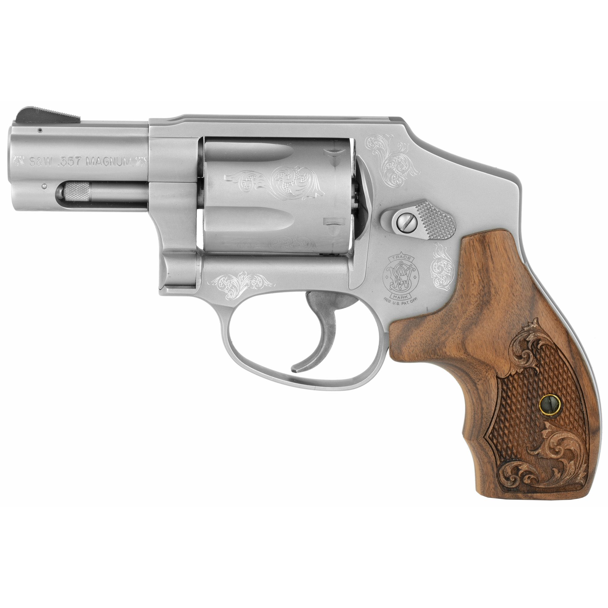 Smith & Wesson 640 Engraved Double Action 2.125″ 357 Magnum 5rd Fixed Sights – Silver