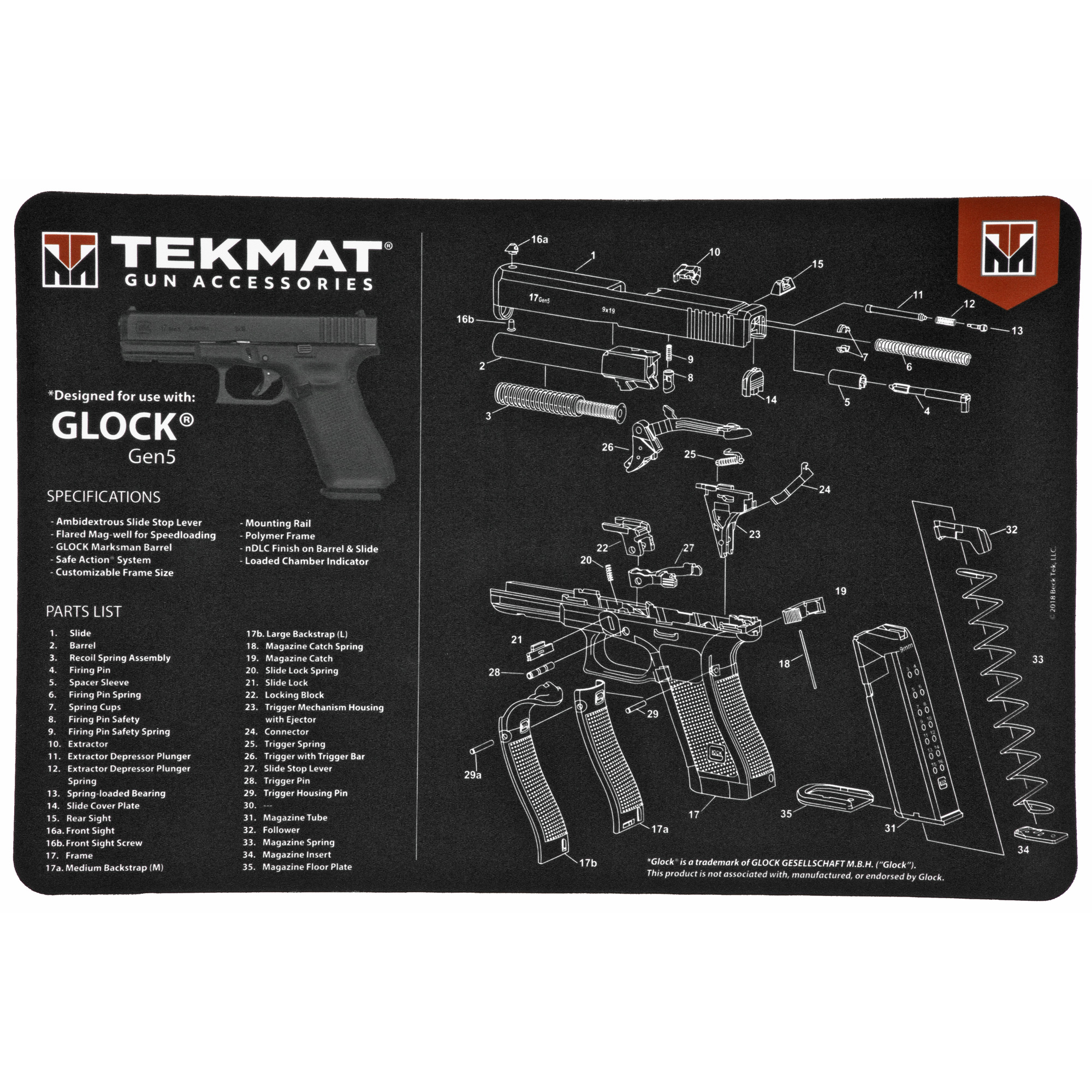 TekMat Glock Gen5 11″x17″