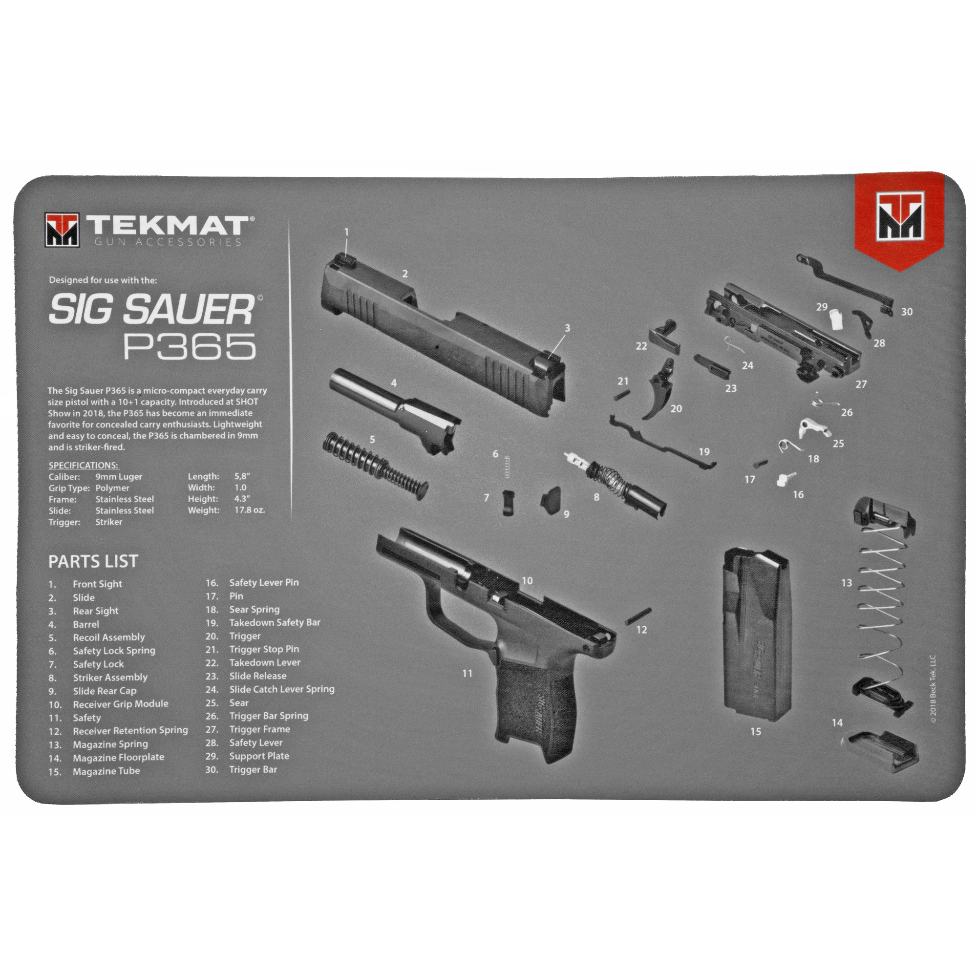 TekMat Sig P365 11″x17″