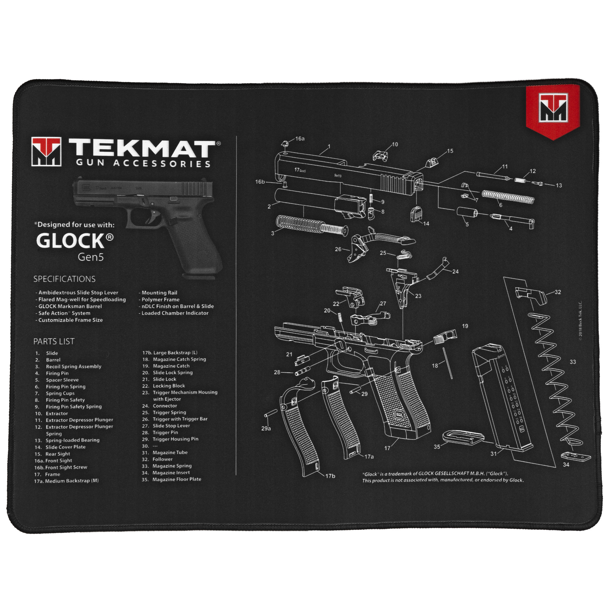 TekMat Ultra Mat For Glock Gen5 15″x20″