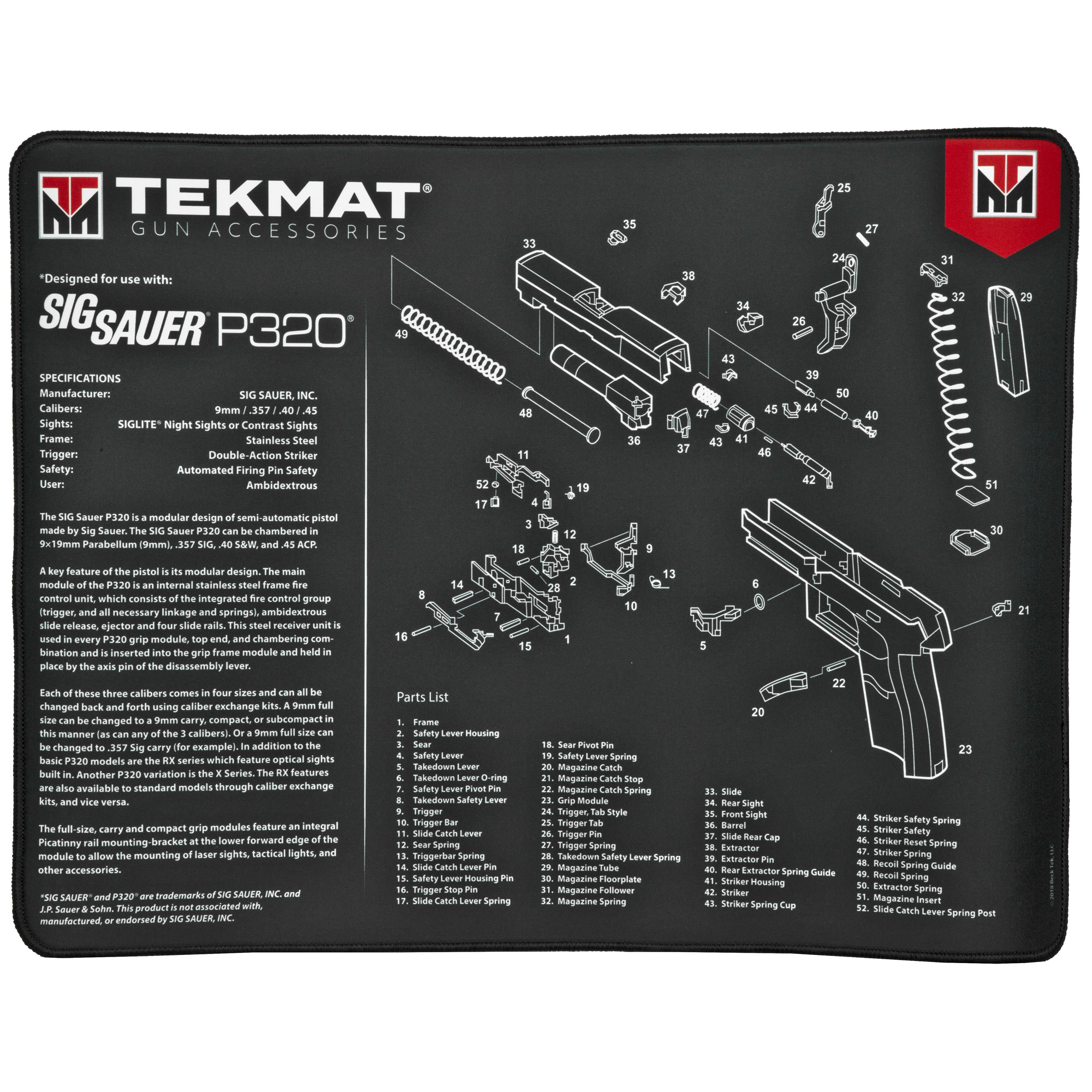 TekMat Sig P320 Ultra20 15″x20″