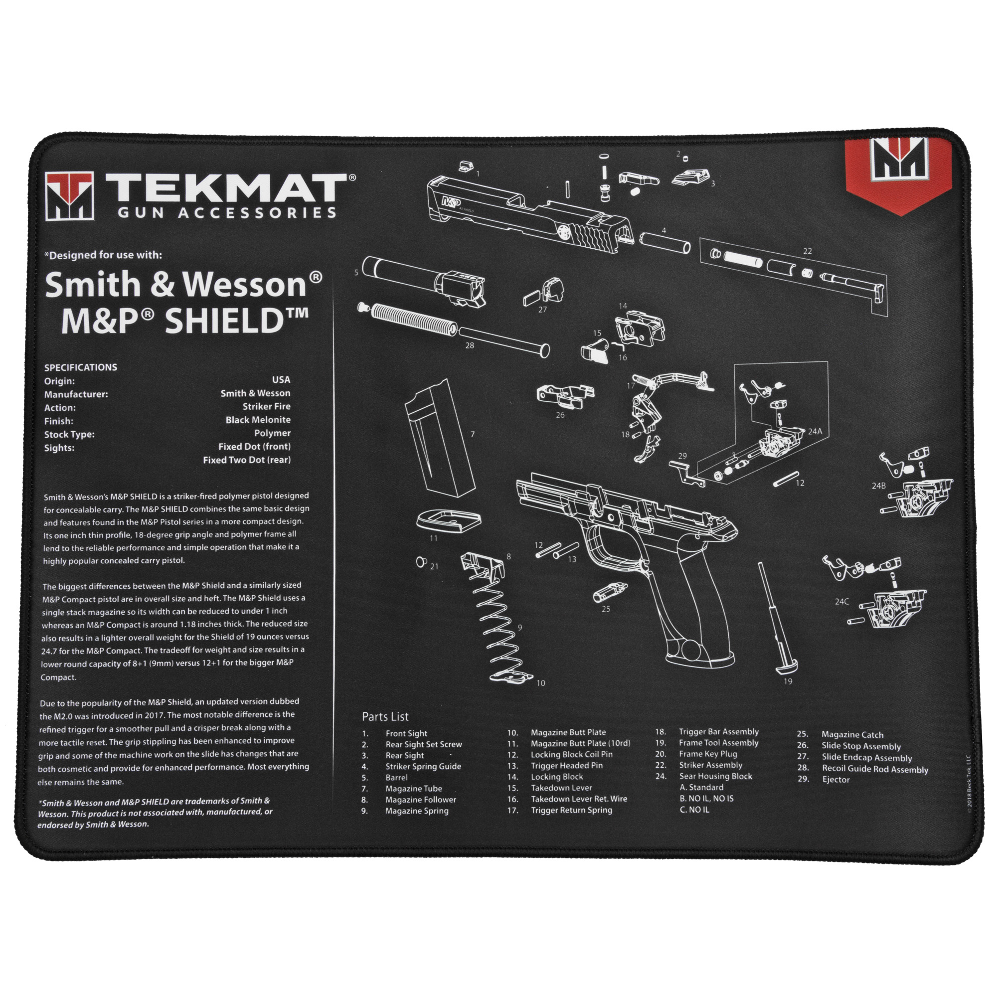 TekMat S&W M&P SHIELD Ultra20 15″x20″