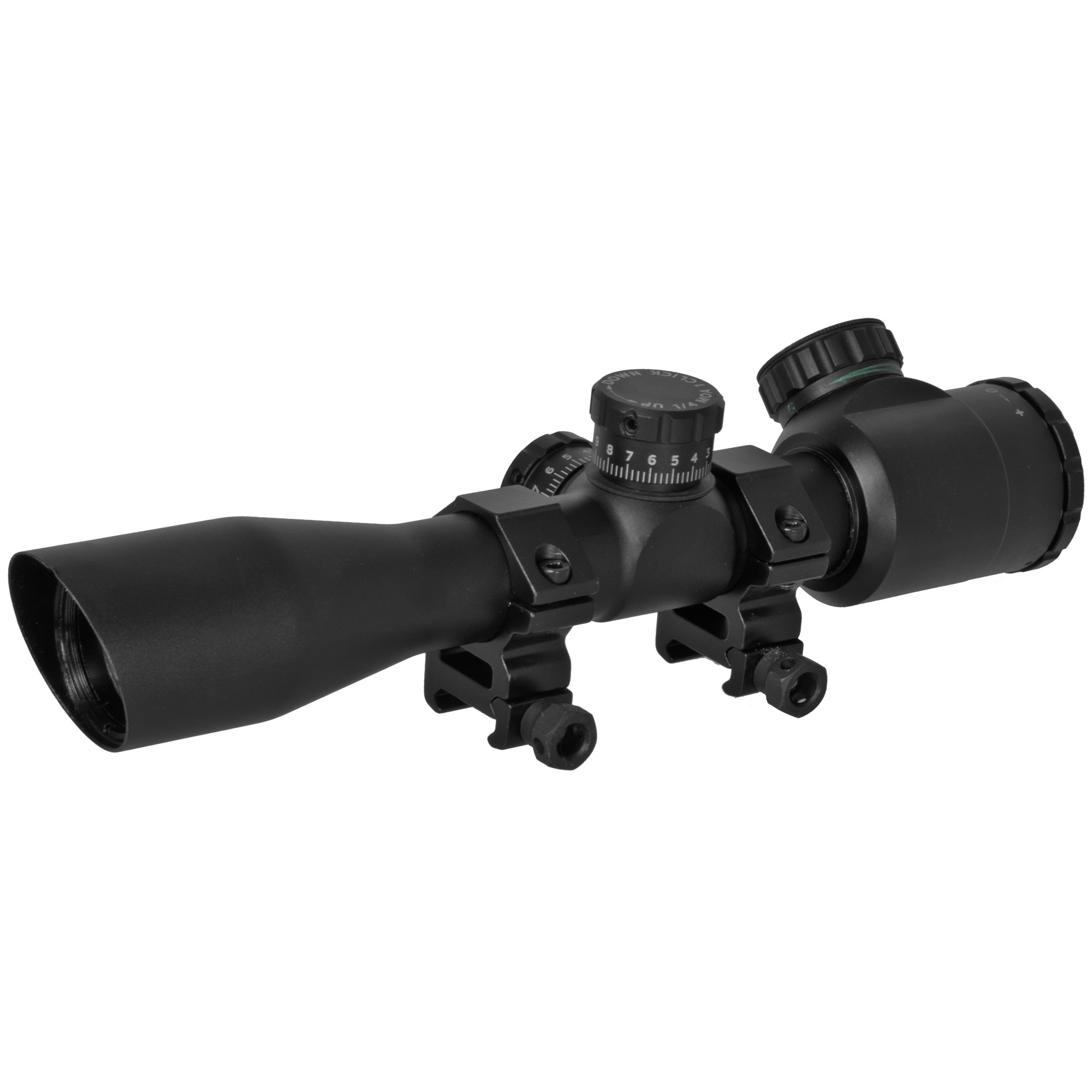 TRUGLO TRU-BRITE Xtreme Compact Tactical Illuminated Mil-Dot 4X Rifle Scope 1″ – Black