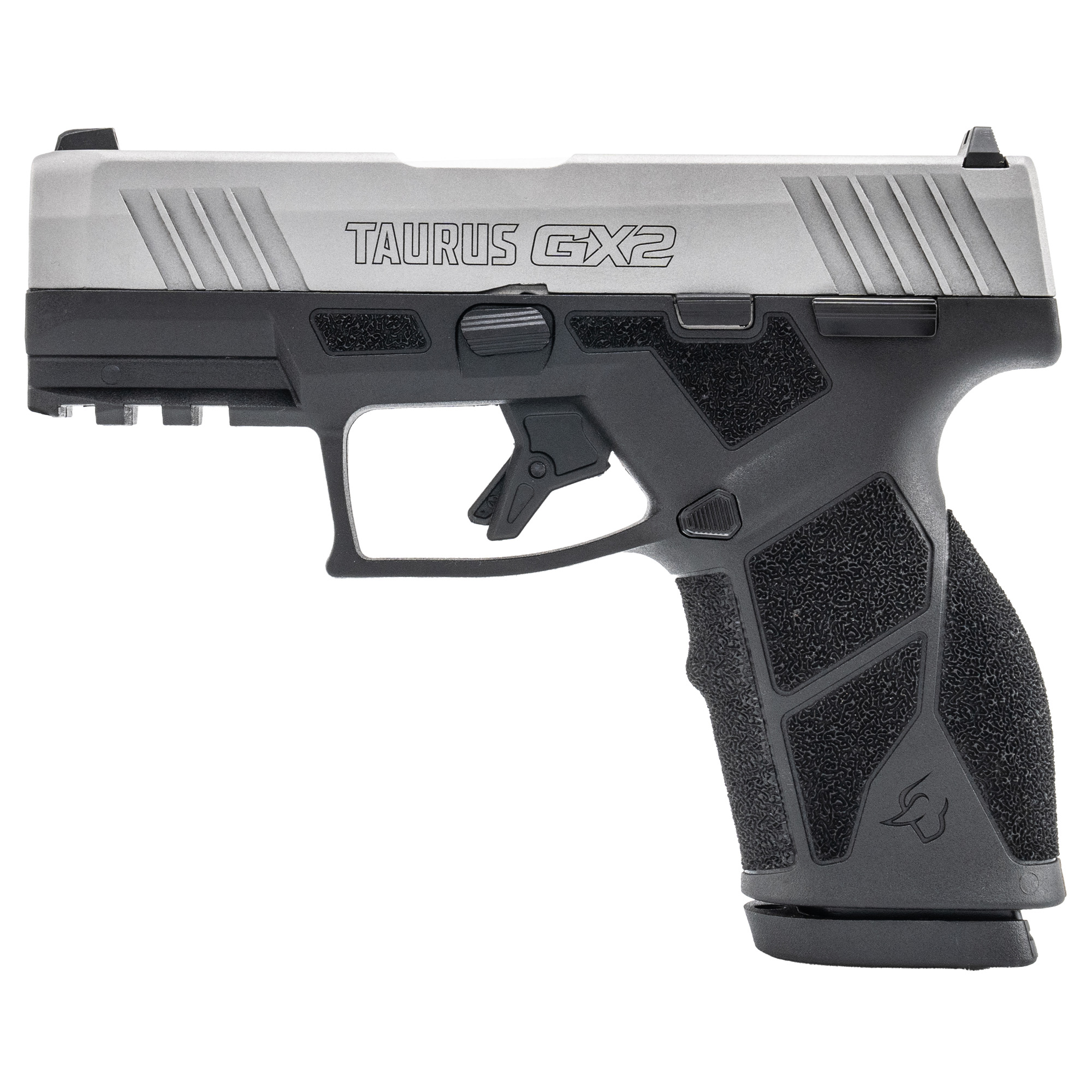 Taurus GX2 Striker Fired 3.38″ 9mm 13rd Blade Front/Adjustable Rear – Black, Silver