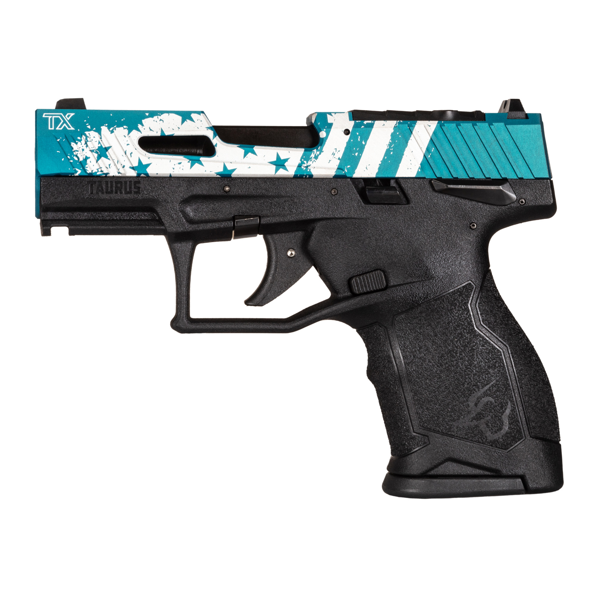 Taurus TX22 COMPACT Striker Fired 3.6″ 22 LR 13rd Blade Front/Adjustable Rear – Black, Blue