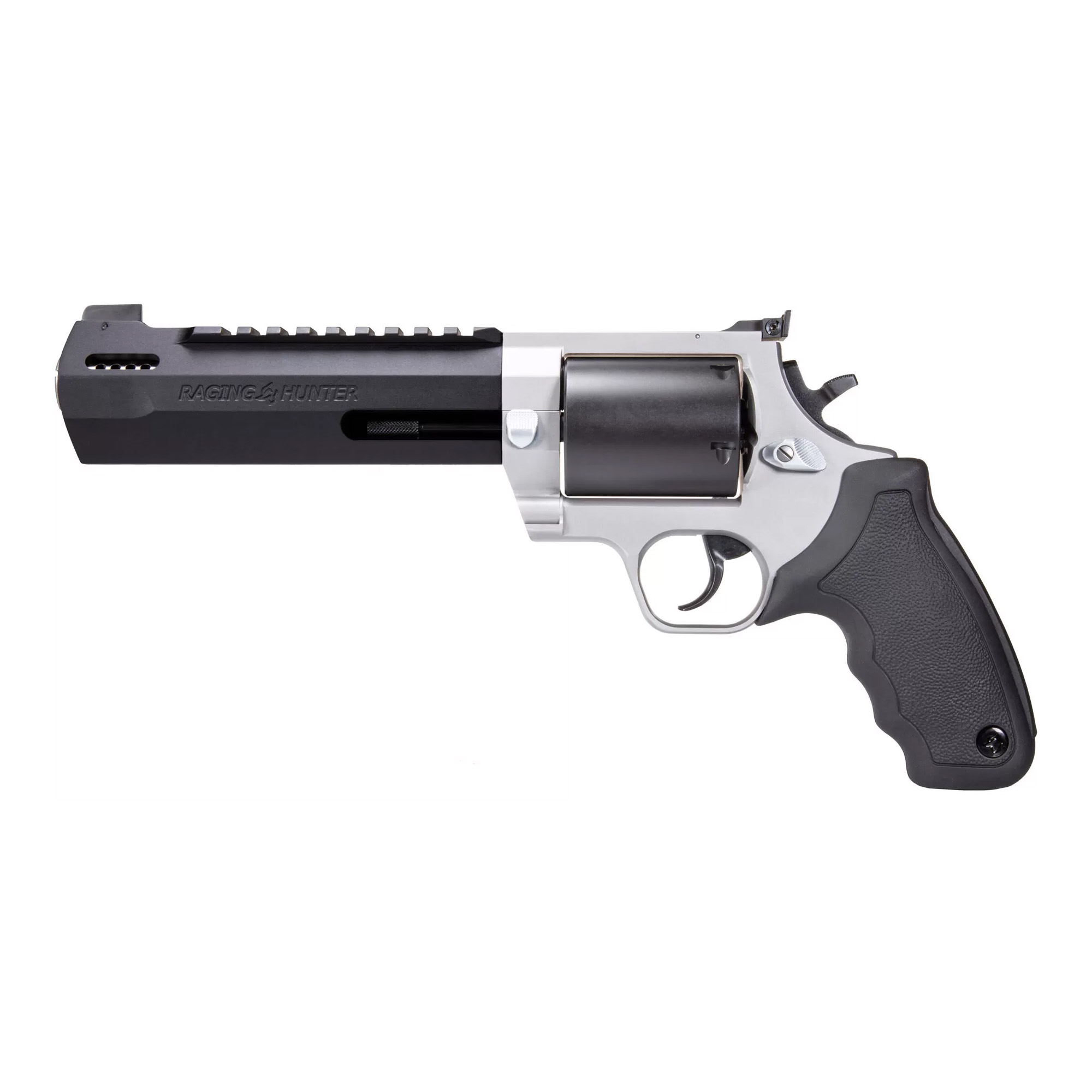 Taurus Raging Hunter Double Action 6.75″ 500 S&W 5rd Blade Front/Adjustable Rear – Silver, Black