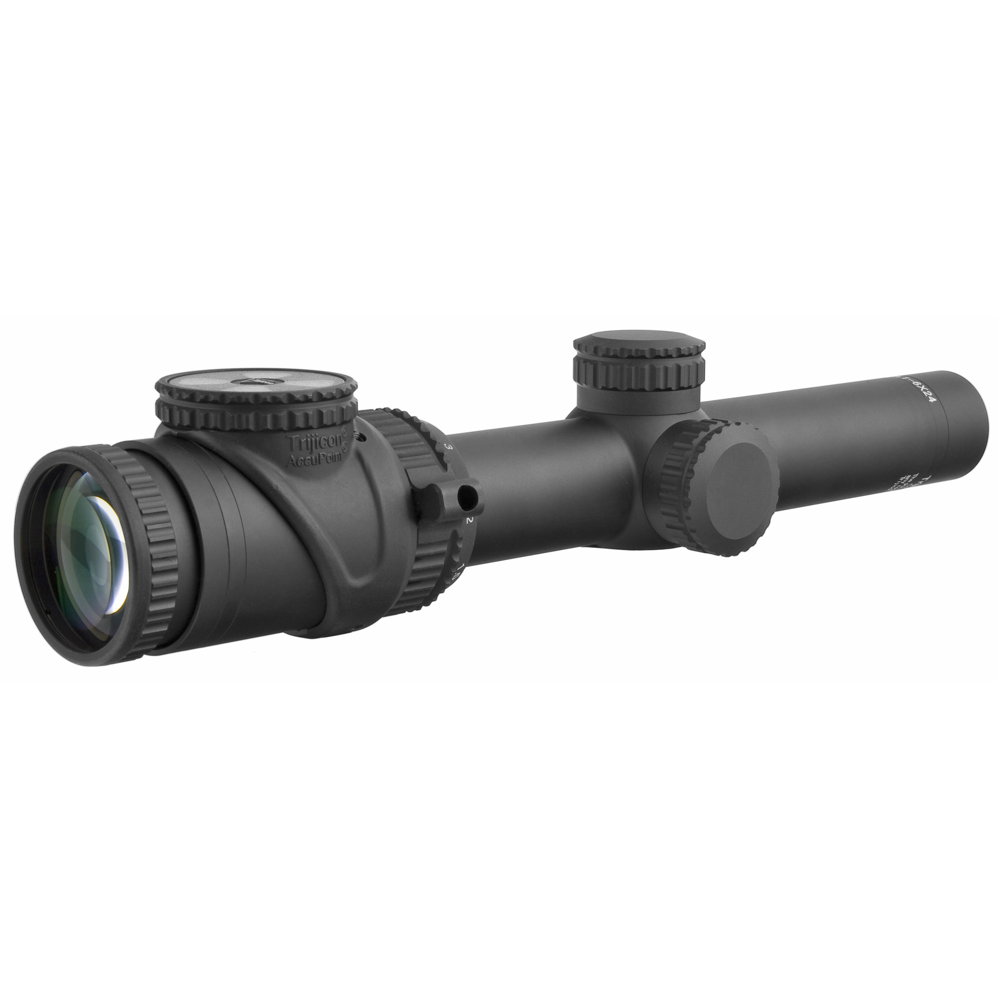 Trijicon AccuPoint BAC Red Triangle Post Reticle 1-6X Rifle Scope 30mm – Black