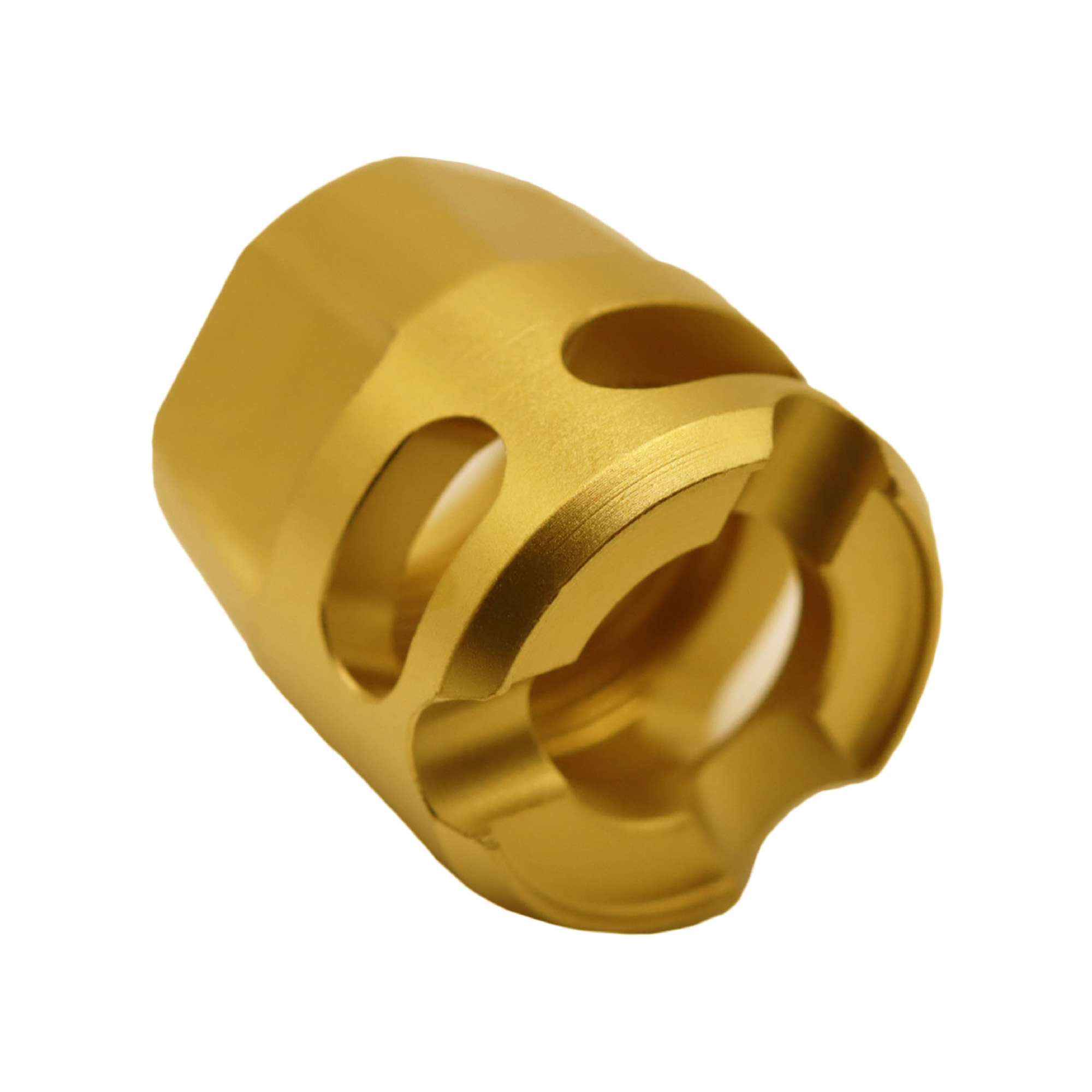 True Precision 1/2×28 Y-Micro Comp 9mm Compensator – Gold