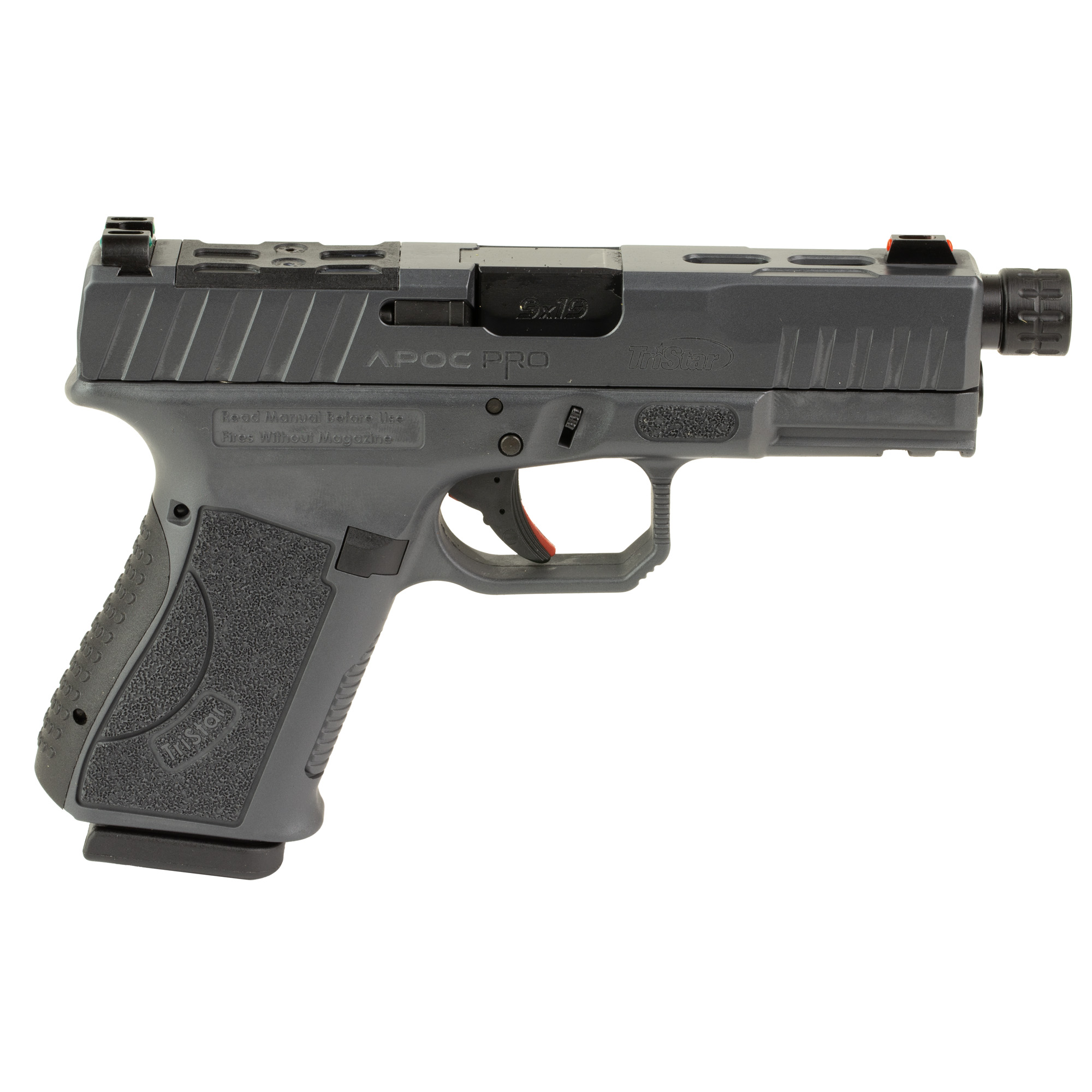TriStar APOC Pro Striker Fired 4.48" 9MM 15 Rounds Fiber Optic - Gray-img-1