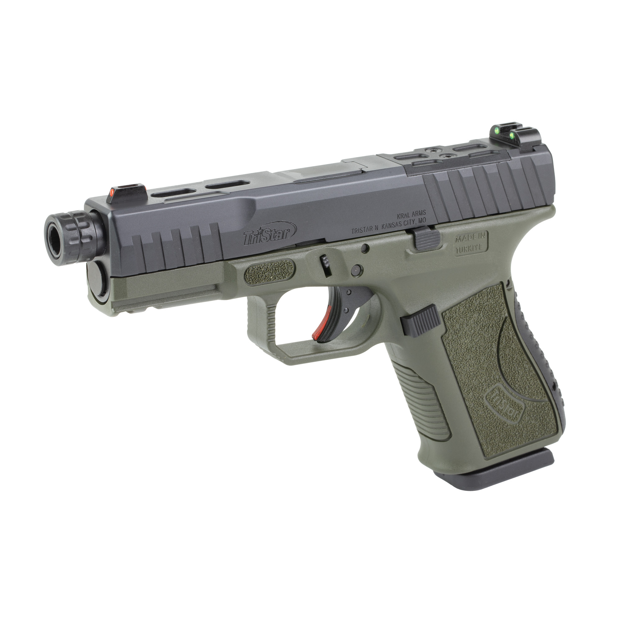 TriStar APOC Pro Striker Fired 4.48" 9MM 15 Rounds Fiber Optic - Black, Oli-img-2