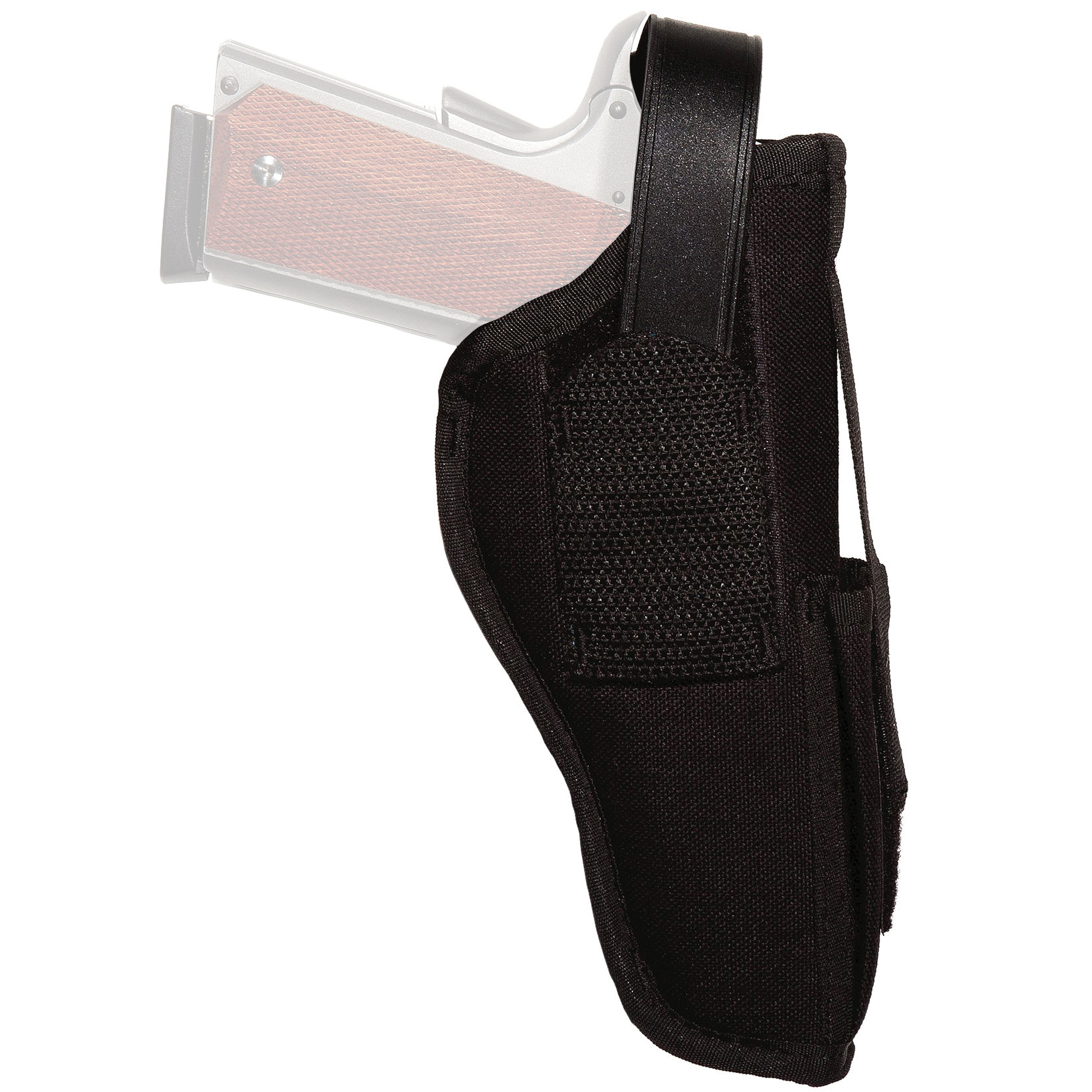 Uncle Mike’s Large Auto Cordura 5″ Ambidextrous Kodra Nylon Hip Holster – Black