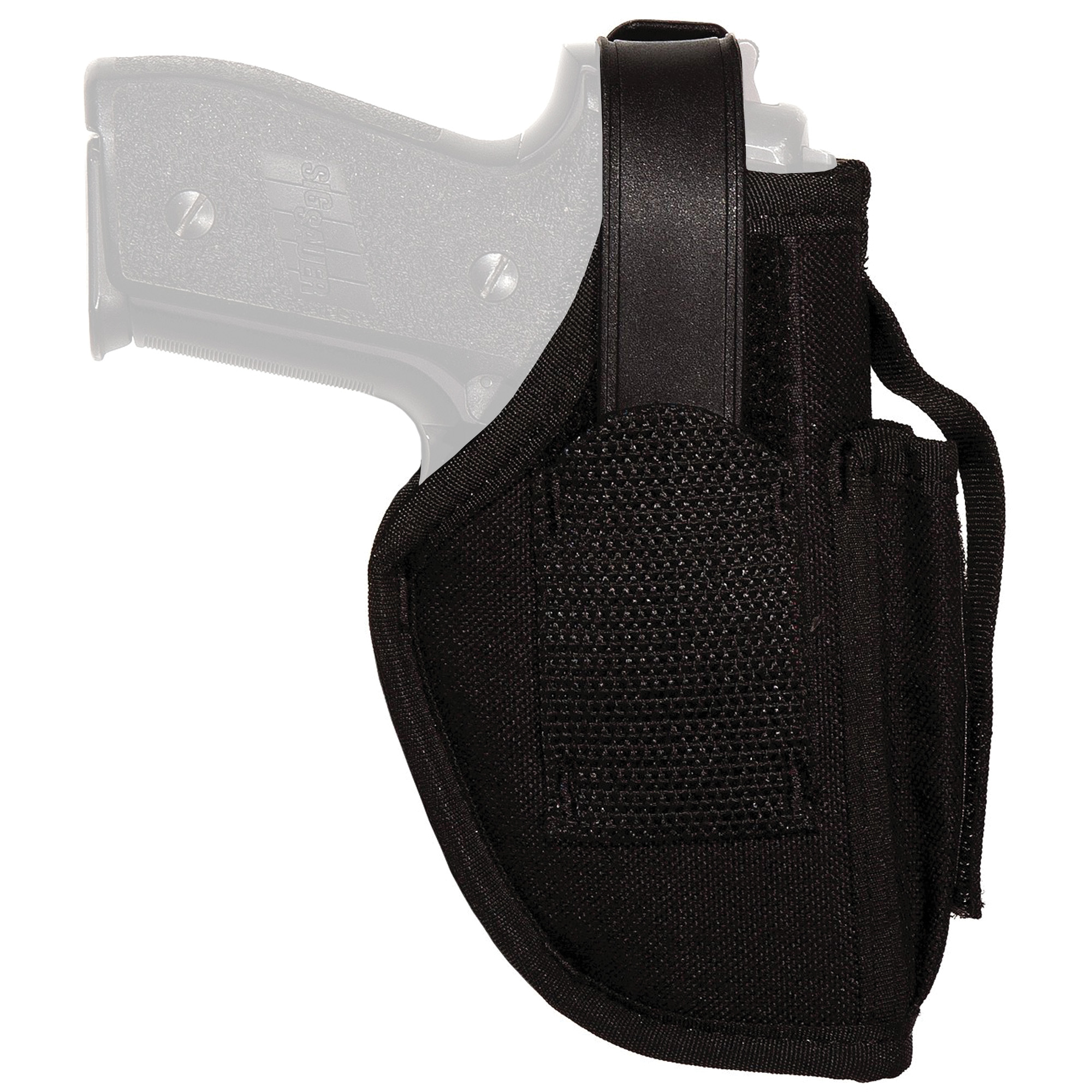 Uncle Mike’s Medium Frame Automatic Cordura 3.75″ Ambidextrous Kodra Nylon Hip Holster – Black