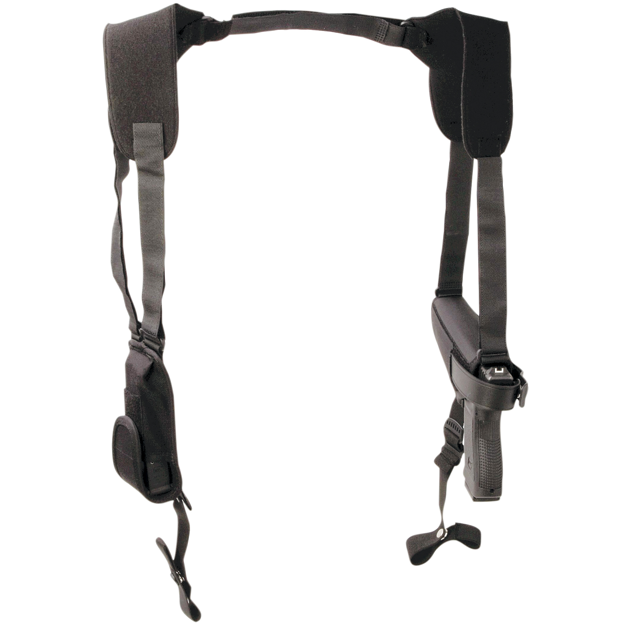 Uncle Mike’s Medium Frame Automatic Horizontal Pro Pak 4″ Ambidextrous Nylon Shoulder Holster 1″ – Black