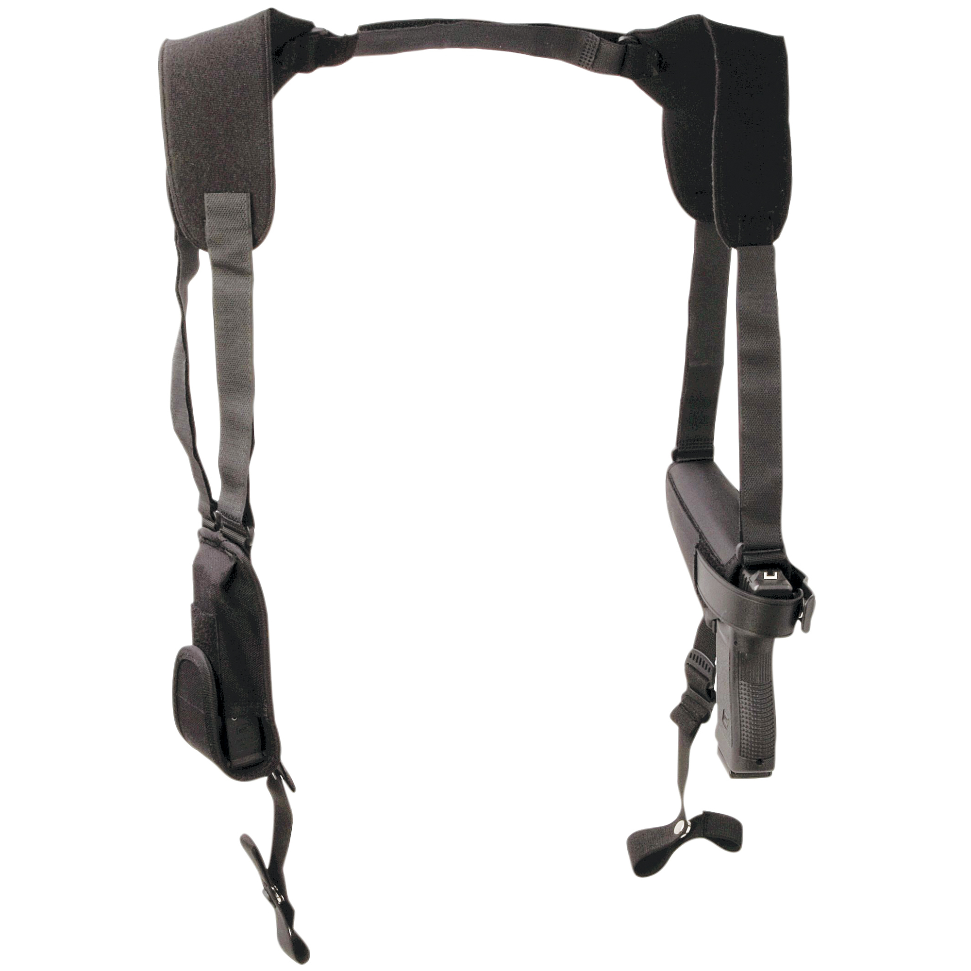 Uncle Mike’s Large Auto Horizontal Pro Pak 4.5″ Ambidextrous Nylon Shoulder Holster – Black