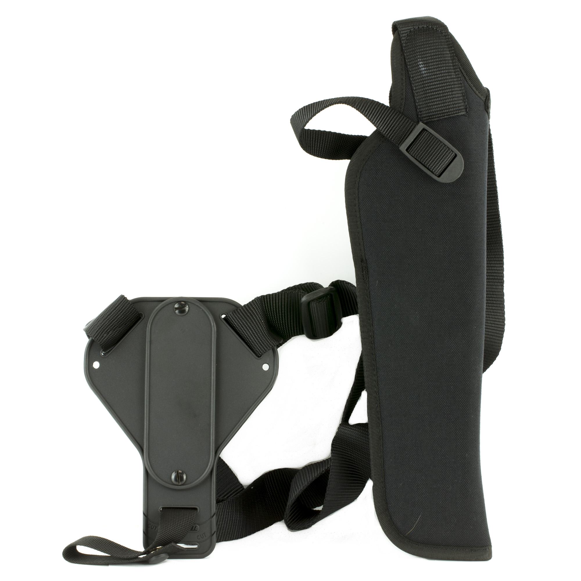 Uncle Mike’s Large Revolver Vertical 8.5″ Right Hand Kodra Nylon Shoulder Holster – Black