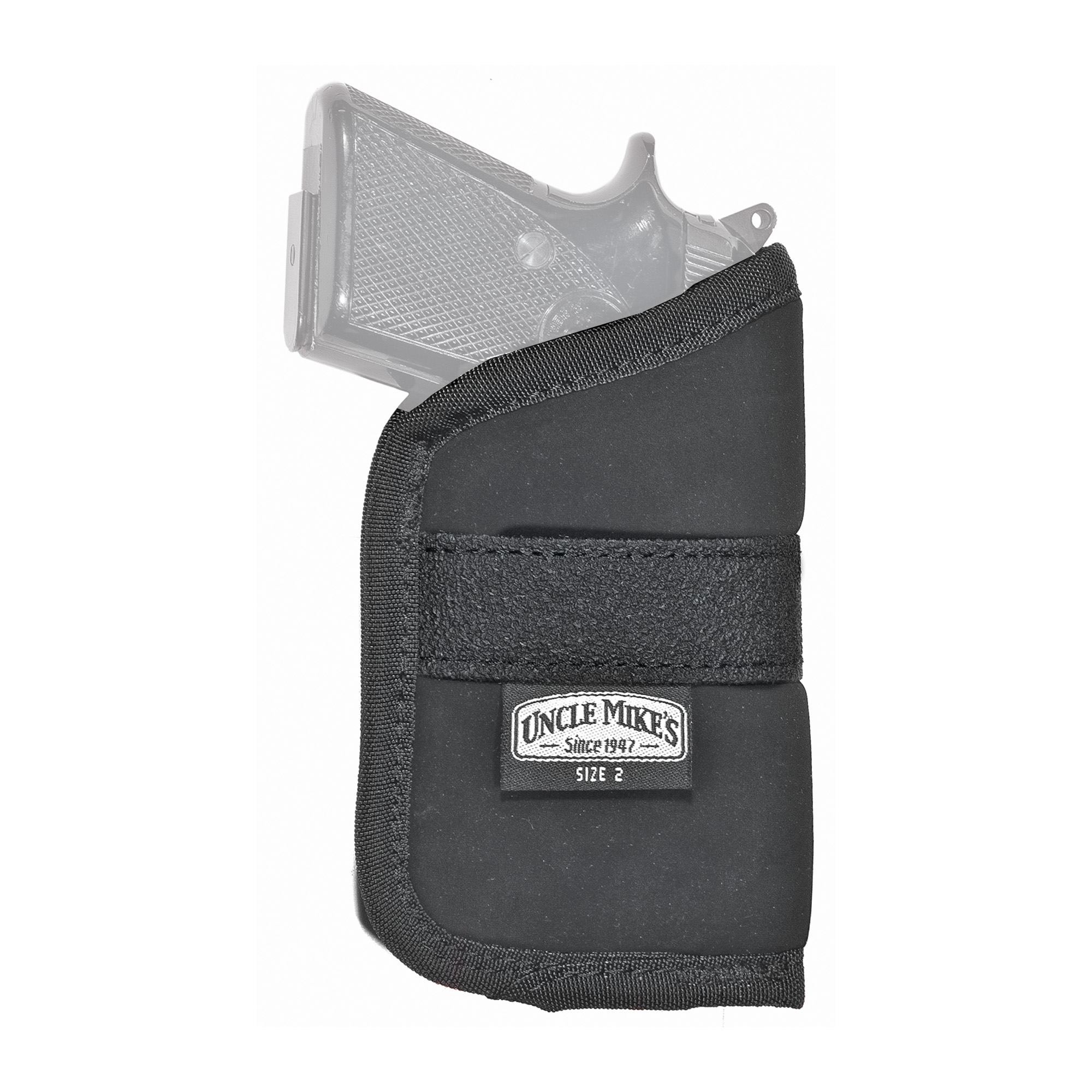 Uncle Mike’s Most 380 Pistols Inside Pocket Ambidextrous Suede Holster – Black