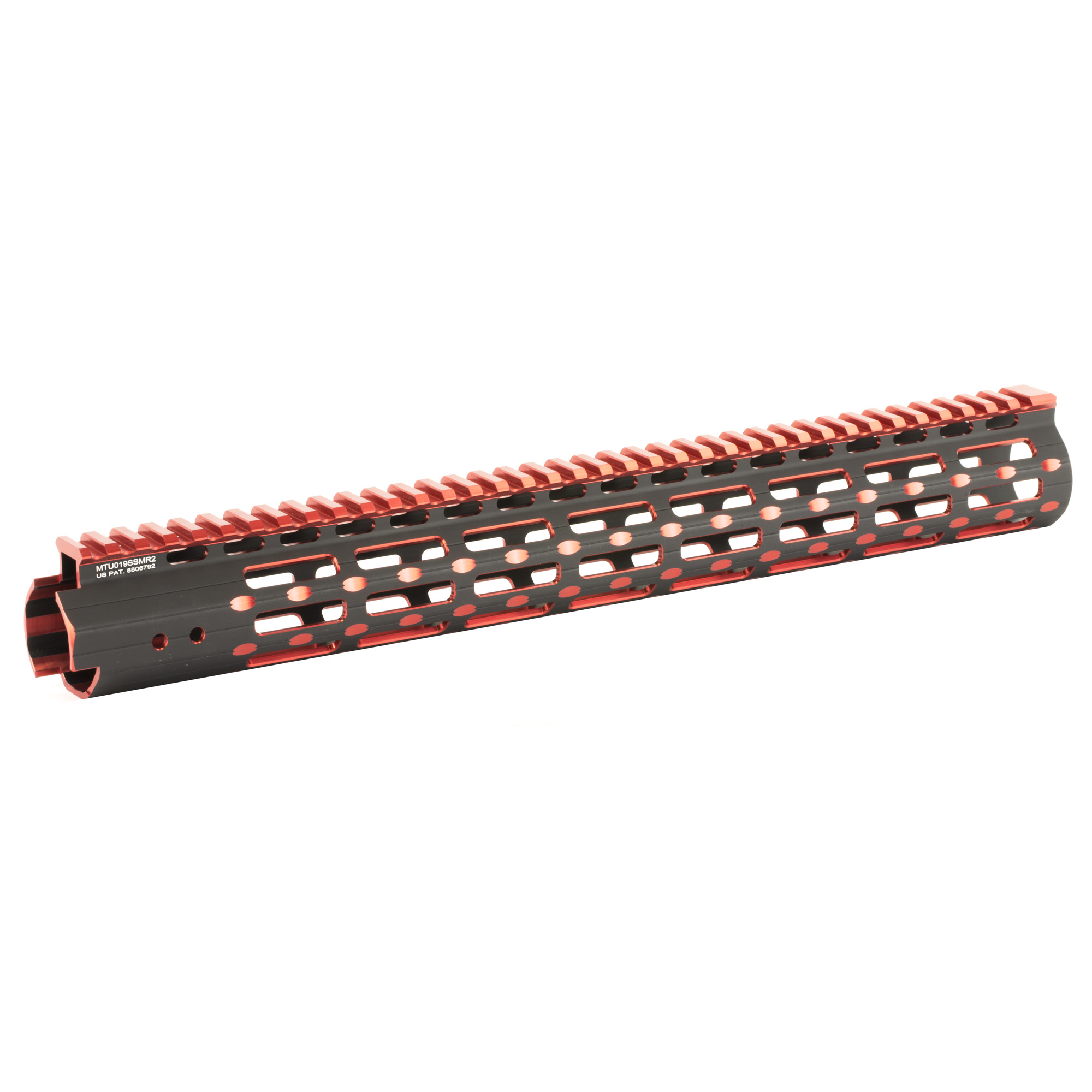 UTG PRO M-LOK AR15 15″ Super Slim Rail – Black & Red 2-Tone