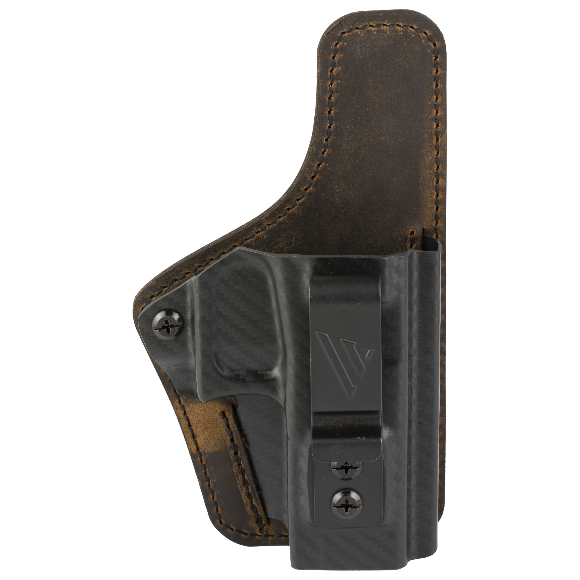 Versacarry Glock 19 Compound Custom Holster Right Hand Leather, Polymer Inside Waistband Holster – Brown