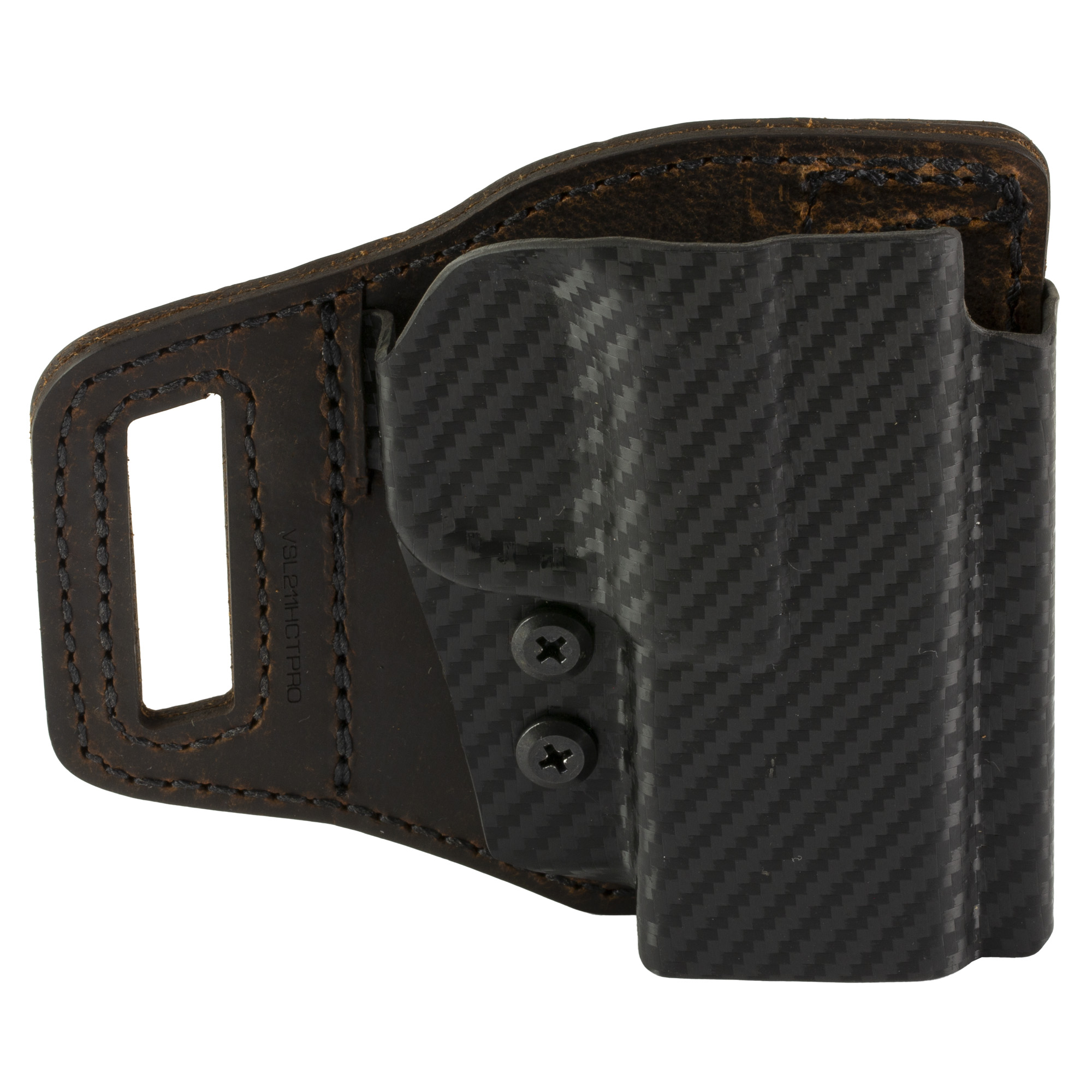 Versacarry Springfield Hellcat Pro V-Slide Right Hand Leather, Polymer Belt Slide Holster – Brown