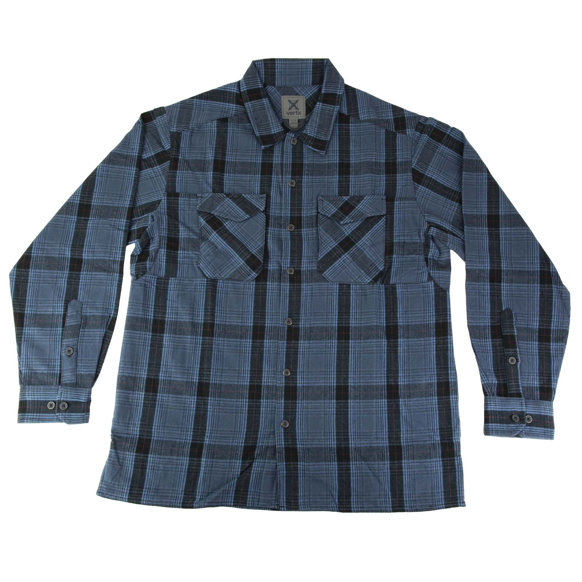 Vertx Canyon River Flannel Cotton, Polyester Long Sleeve Shirt Large – Blue