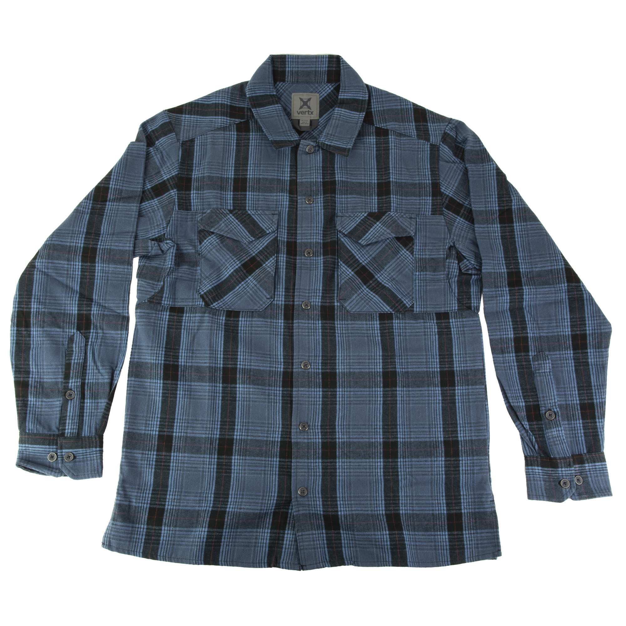 Vertx Canyon River Flannel Cotton, Polyester Long Sleeve Shirt Medium – Blue