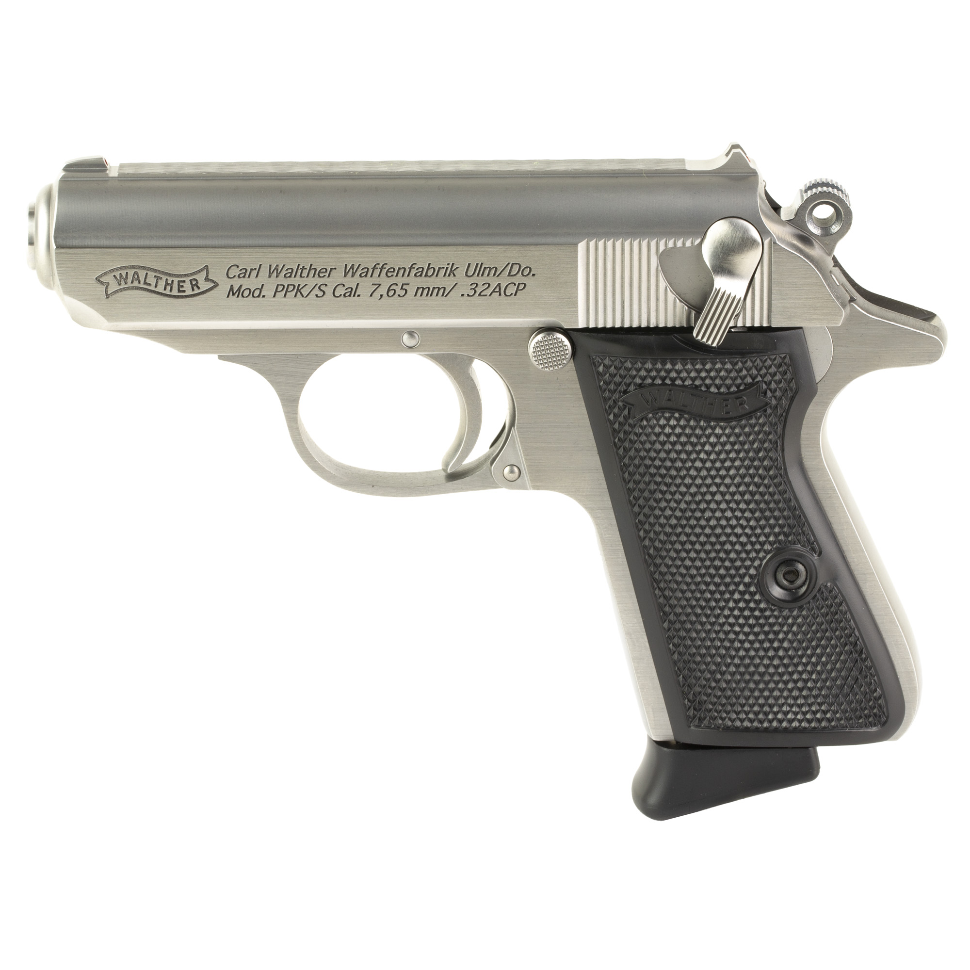 Walther PPK/S 3.3″ 32 ACP 8rd Fixed Sights – Silver