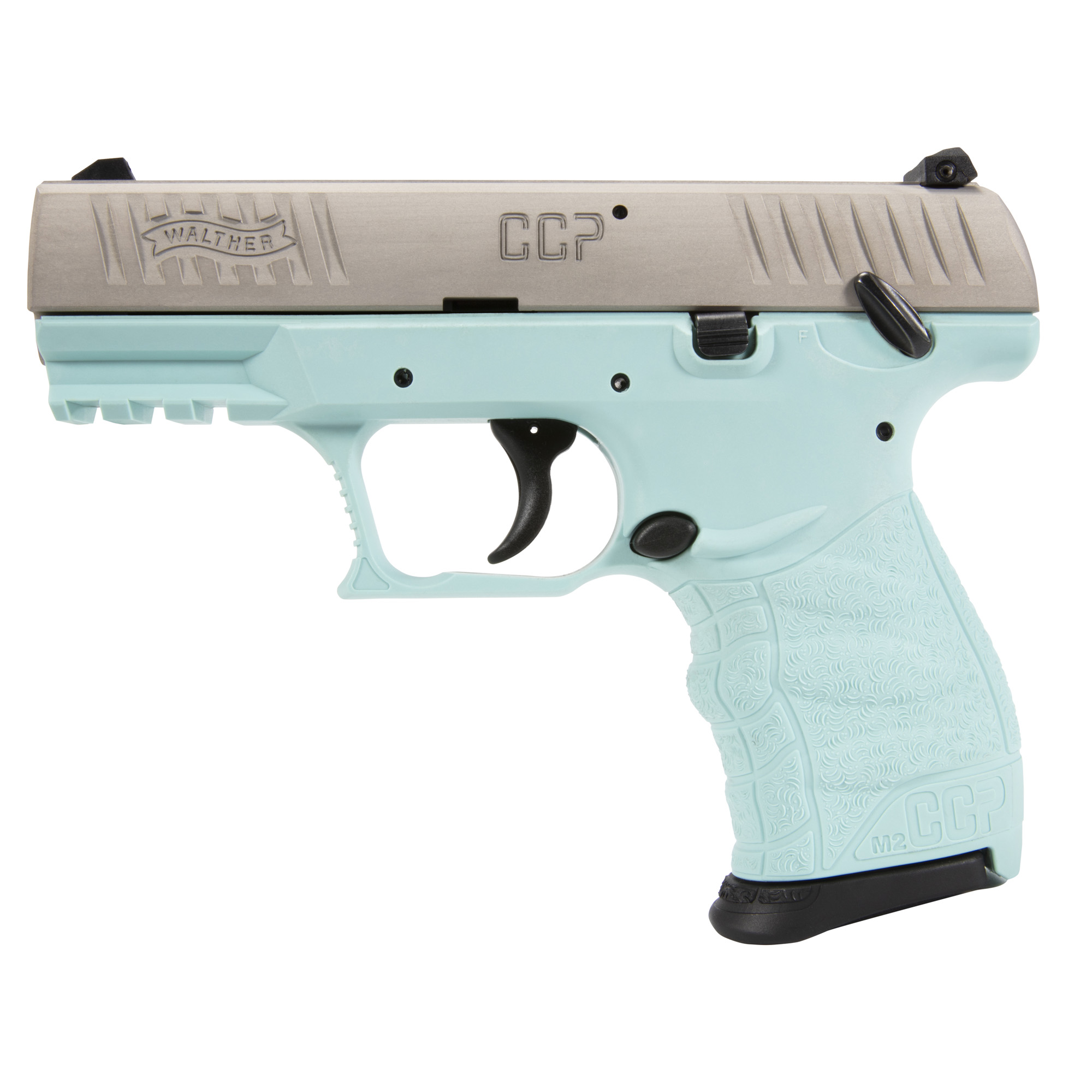 Walther CCP M2+ Striker Fired 3.54″ 9mm 8rd 3 Dot – Angel Blue, Silver