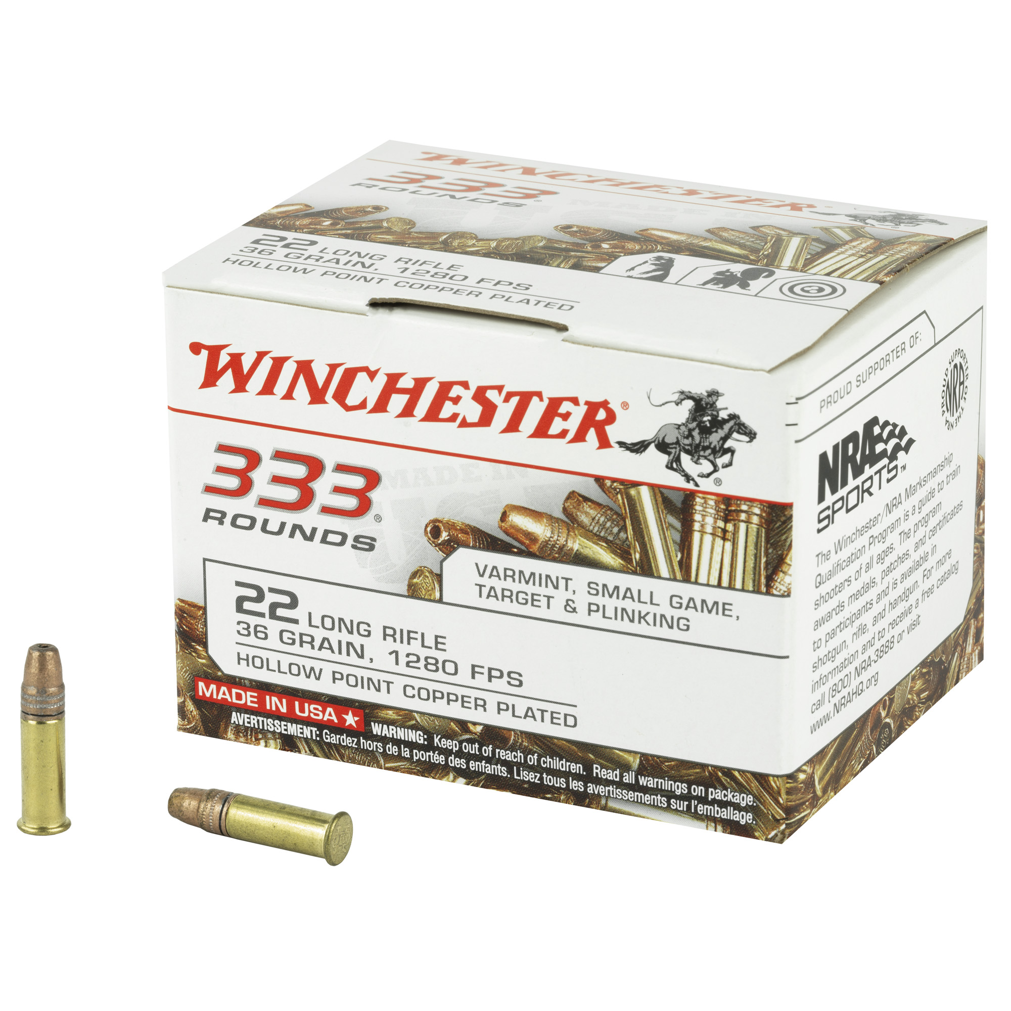 Winchester Rimfire 22 LR 36gr Hollow Point – 333rd