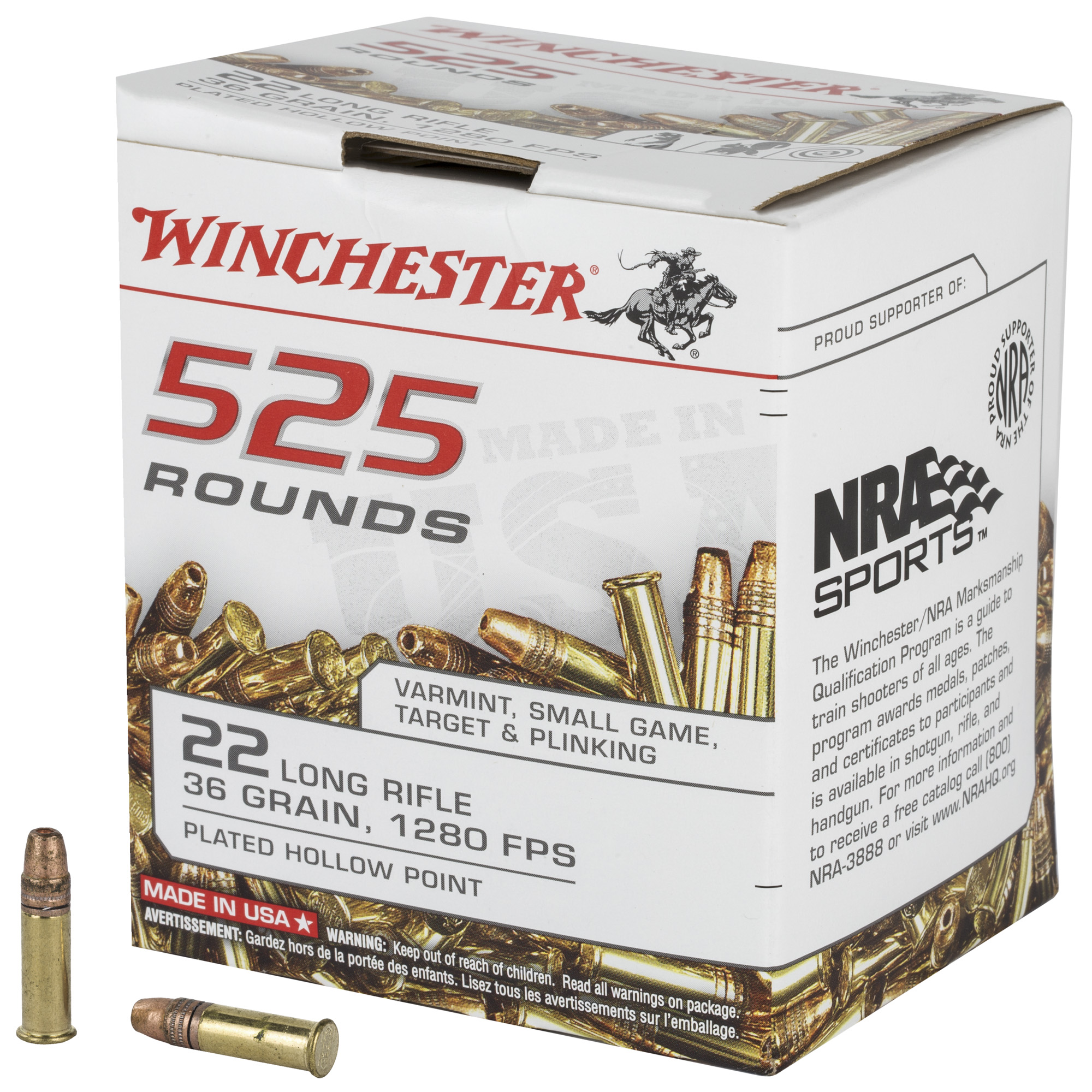 Winchester USA 22 LR 36gr Hollow Point – 525rd