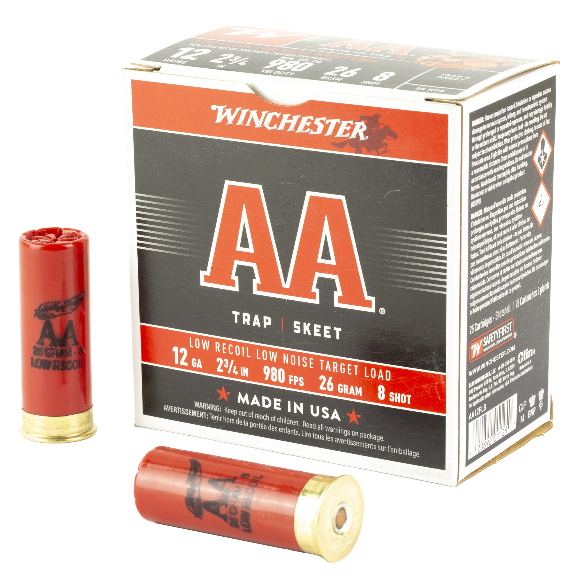 Winchester AA 12 Gauge 2.75″ 26 Gram #8 Shot – 25rd