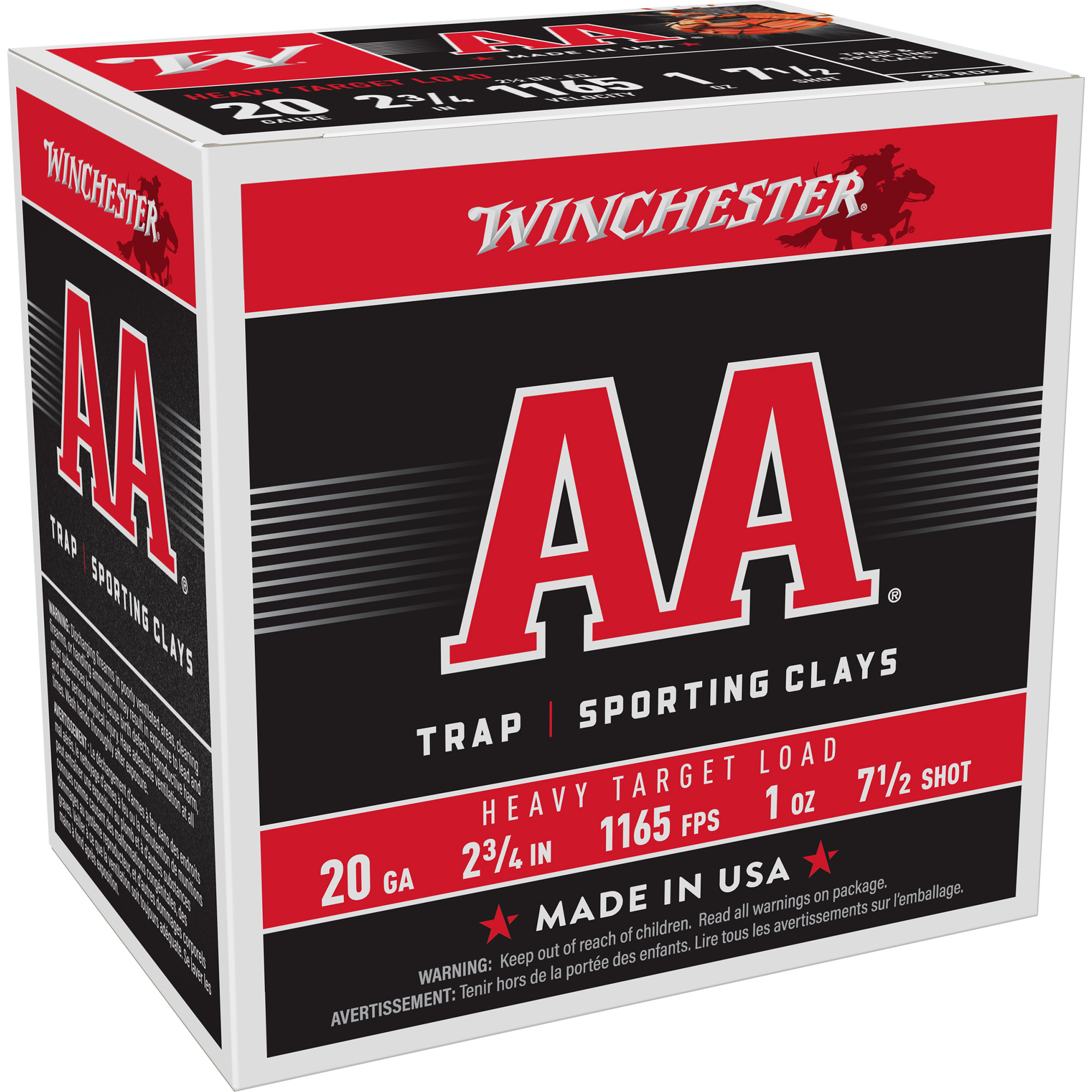 Winchester AA Target 20 Gauge 2.75″ #7.5 Shotshell – 25rd