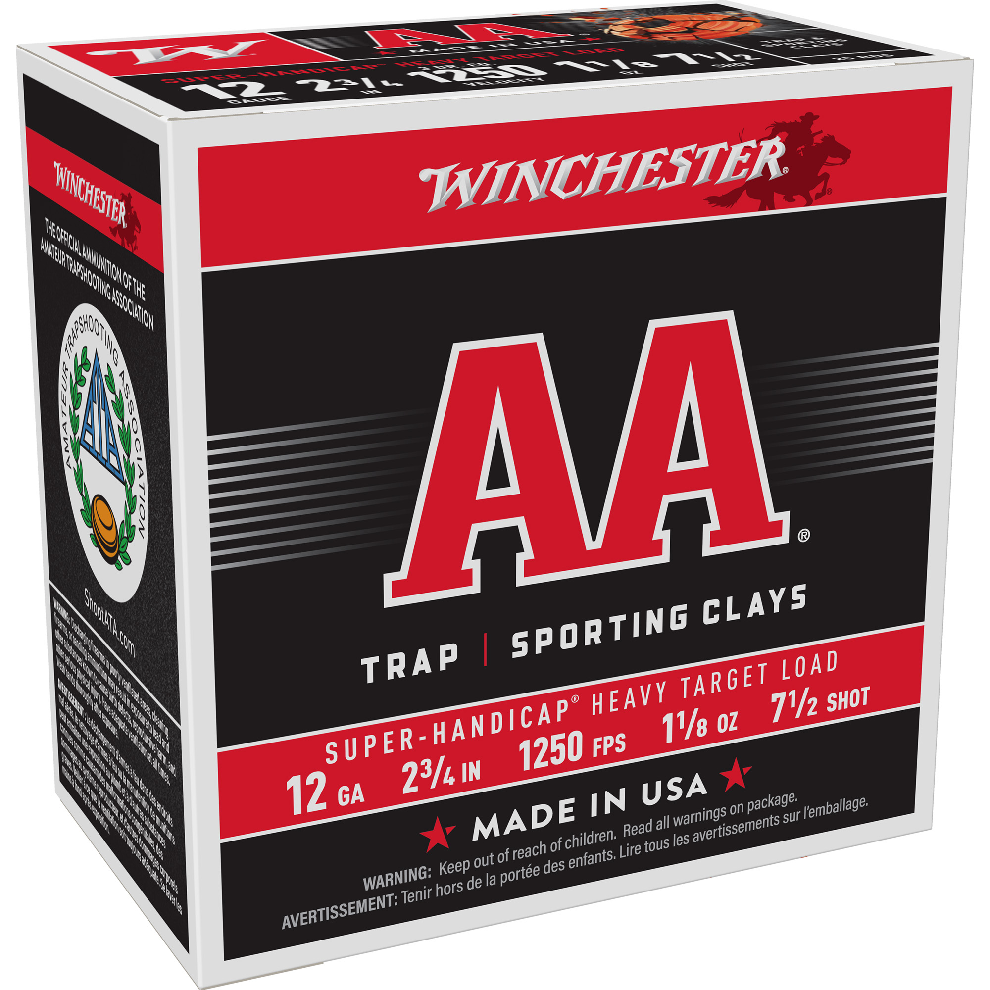 Winchester AA Super Handicap 12 Gauge 2.75″ #7.5 Shotshell – 25rd