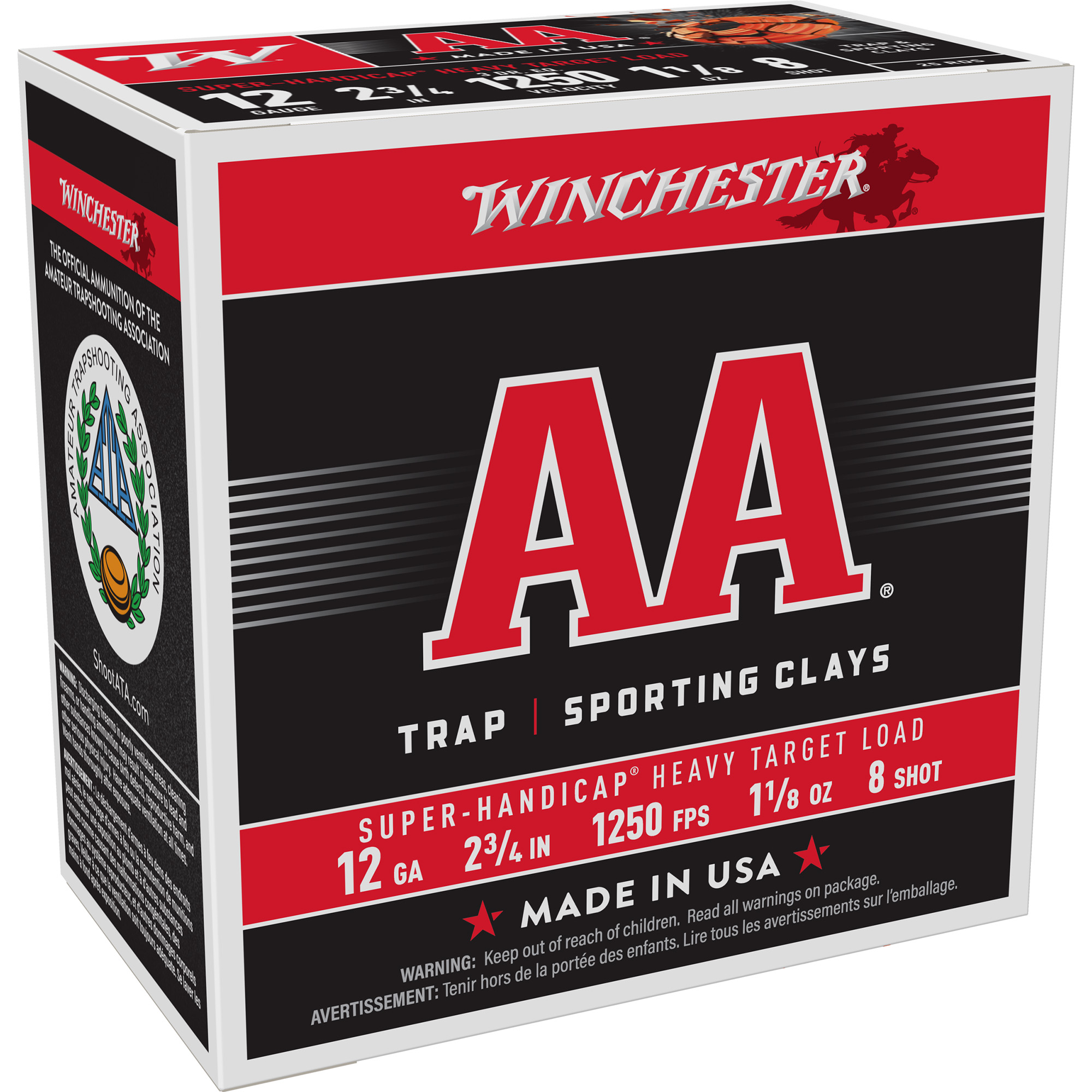 Winchester AA Super Handicap 12 Gauge 2.75″ #8 Shotshell – 25rd