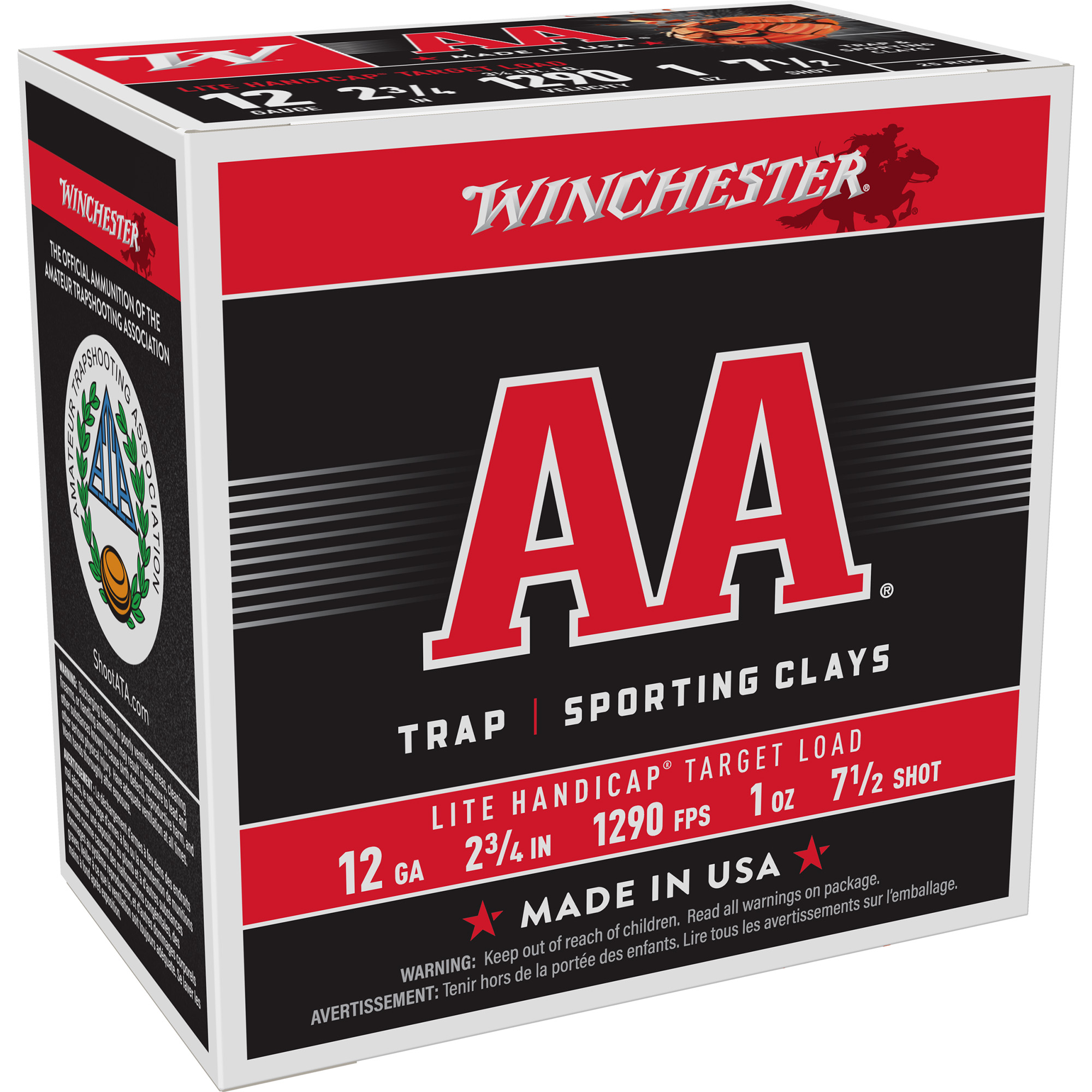 Winchester AA Lite Handicap 12 Gauge 2.75″ #7.5 Shotshell – 25rd