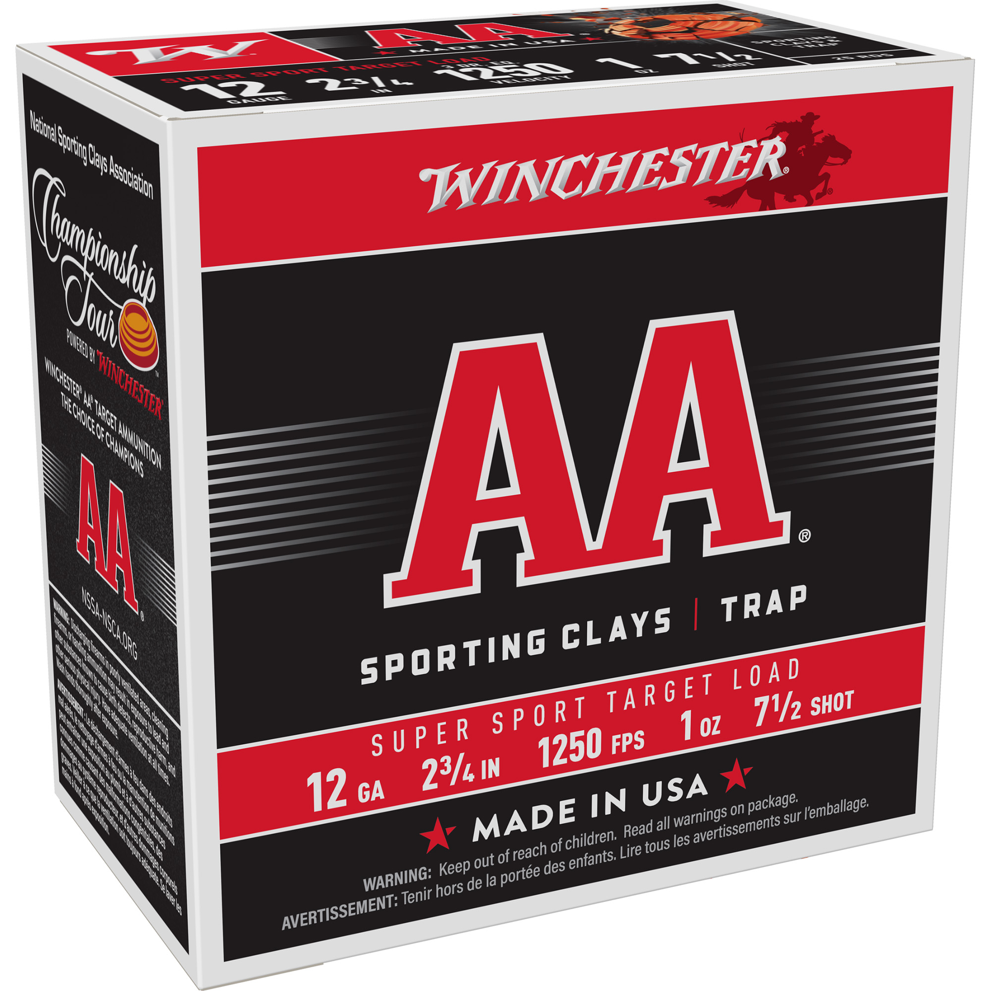 Winchester AA Supersport Sporting Clay 12 Gauge 2.75″ #7.5 Shot – 25rd